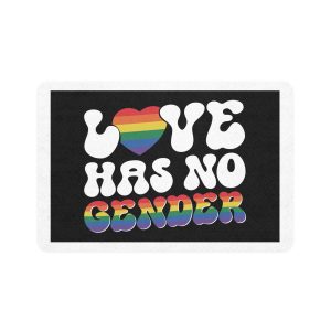 Rainbow Sign That Says Love No Women No Gender Pet Food Mat 12x18