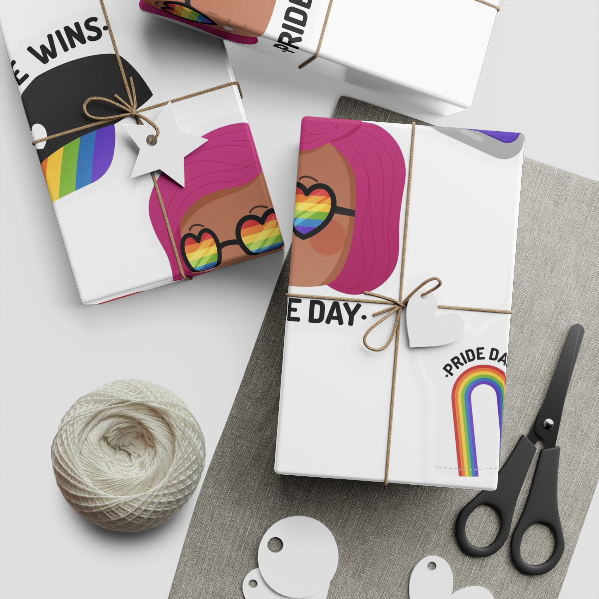 Flat Pride Day Badge Collection Gift Wrapping Paper Sheets 1pc - Image 2