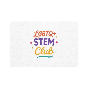 Vibrant Lgbtq Stem Club Logo Vector Illustration Featuring Bright Colors Playful Design Element Pet Food Mat 12x18