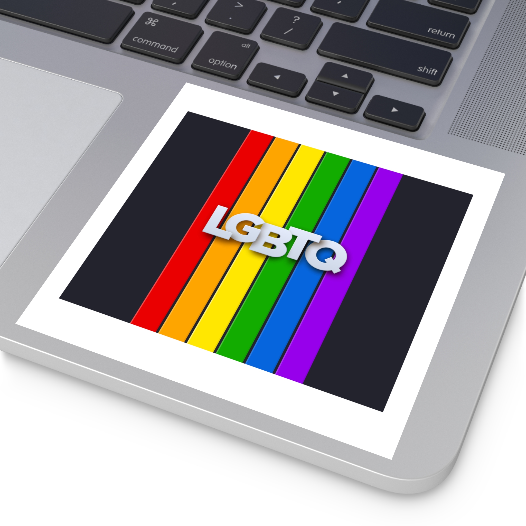Lgbtq Paper Sign Rainbow Flag Laminate Stickers Square - Image 43