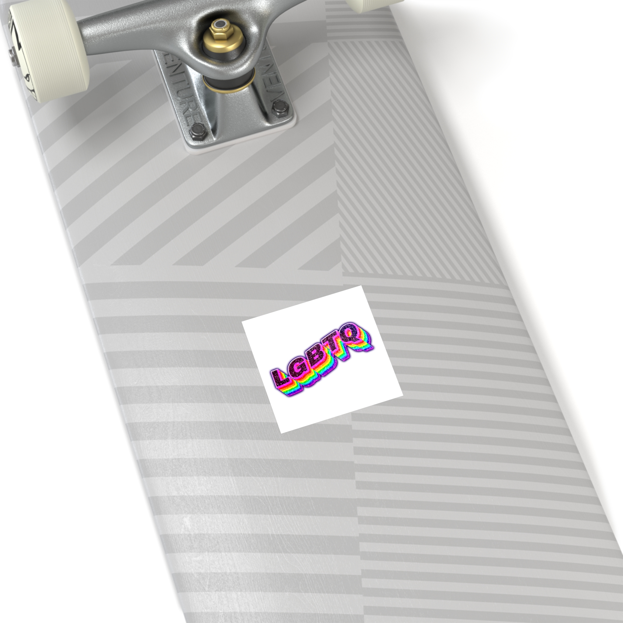 Lgbtq Rainbow 3d Png Typography Laminate Stickers Square - Image 4