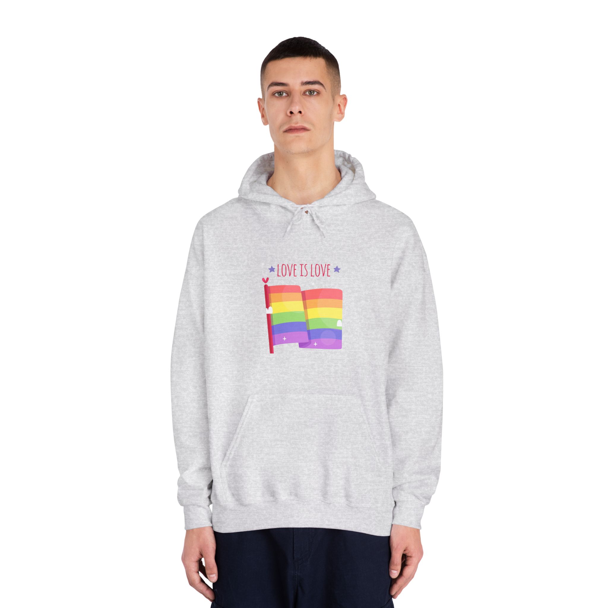 Pride Day Flag With Love Unisex Dryblend Hooded Sweatshirt - Image 7