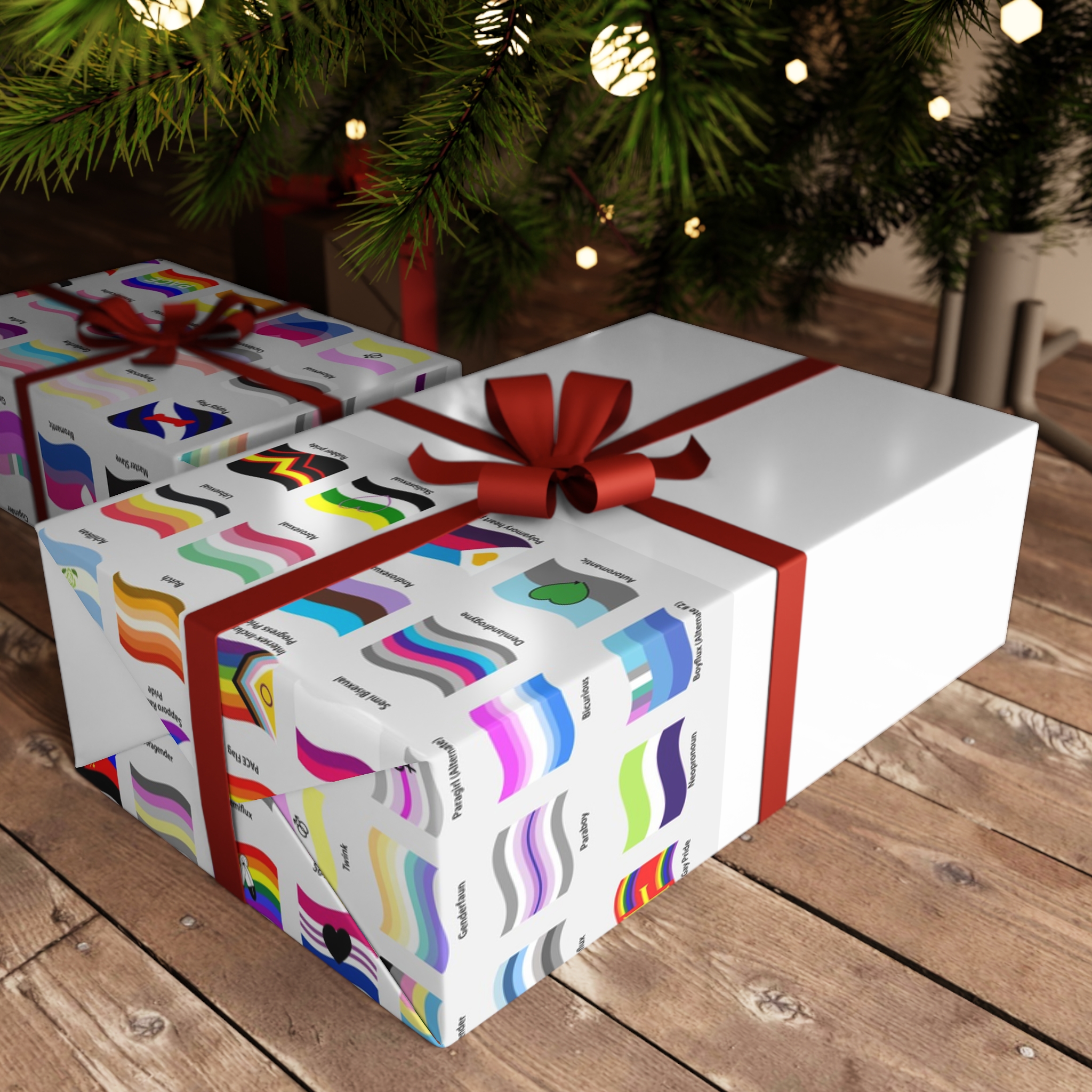 Waving Lgbt Pride Flags Collection Vector Illustration Gift Wrapping Paper Sheets 1pc - Image 6