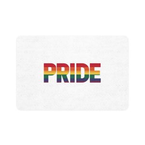 Rainbow Colored Text That Says Rainbow Middle Pet Food Mat 12x18