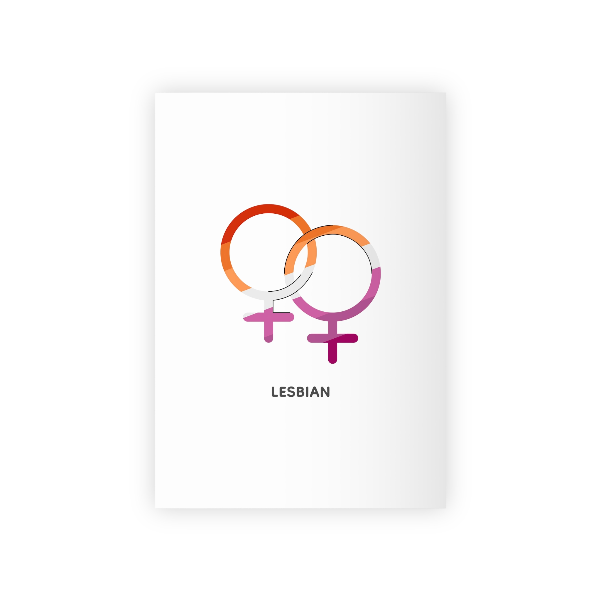 Lesbian Orientation Identity Symbol Gift Wrapping Paper Rolls 1pc
