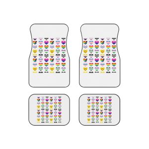 Vector Seamless Pattern Gender Lgbt Flag Heart Car Mats Set Of 4