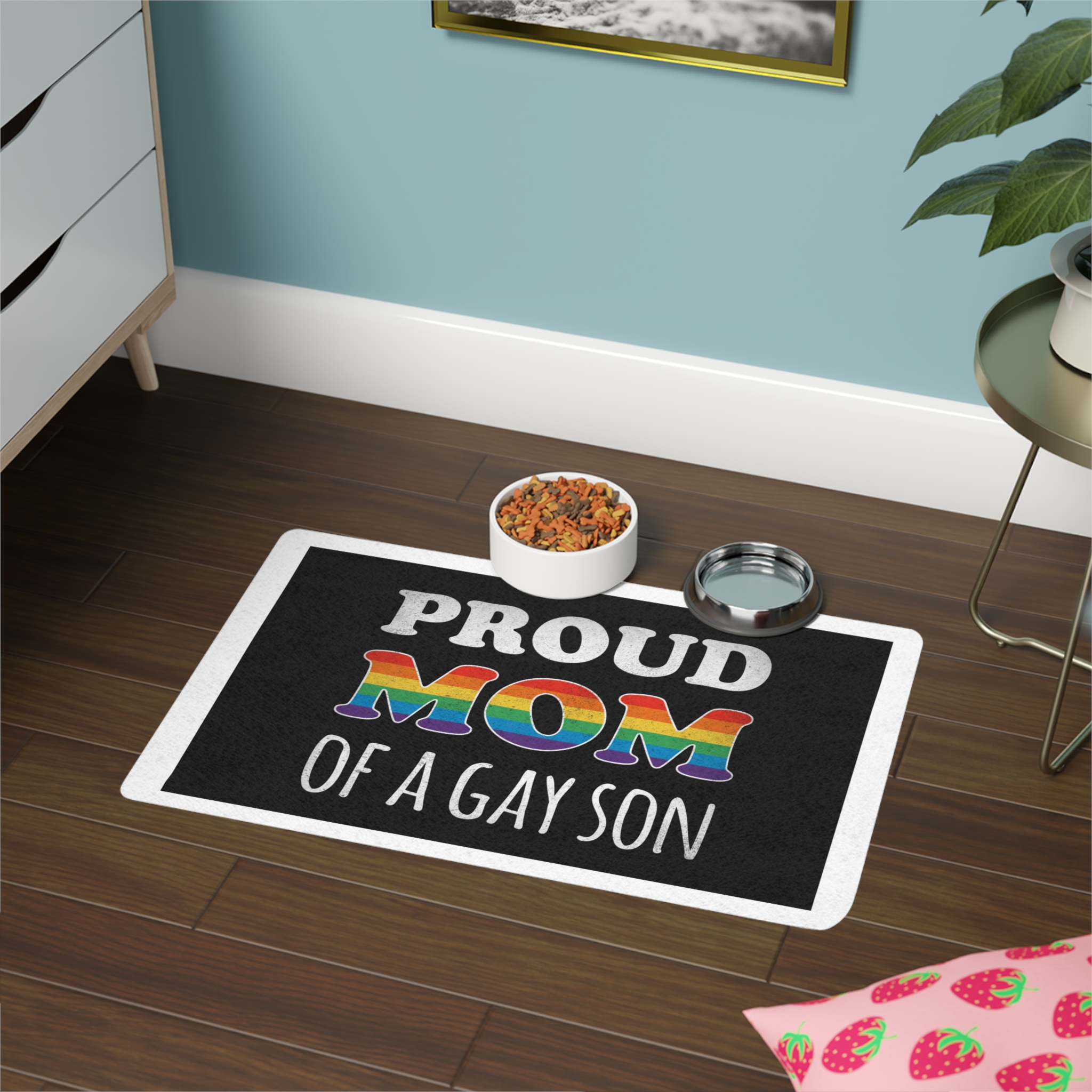 Mother Day Pride Rainbow Typography Vector Premium T Shirt(4) Pet Food Mat 12x18 - Image 4