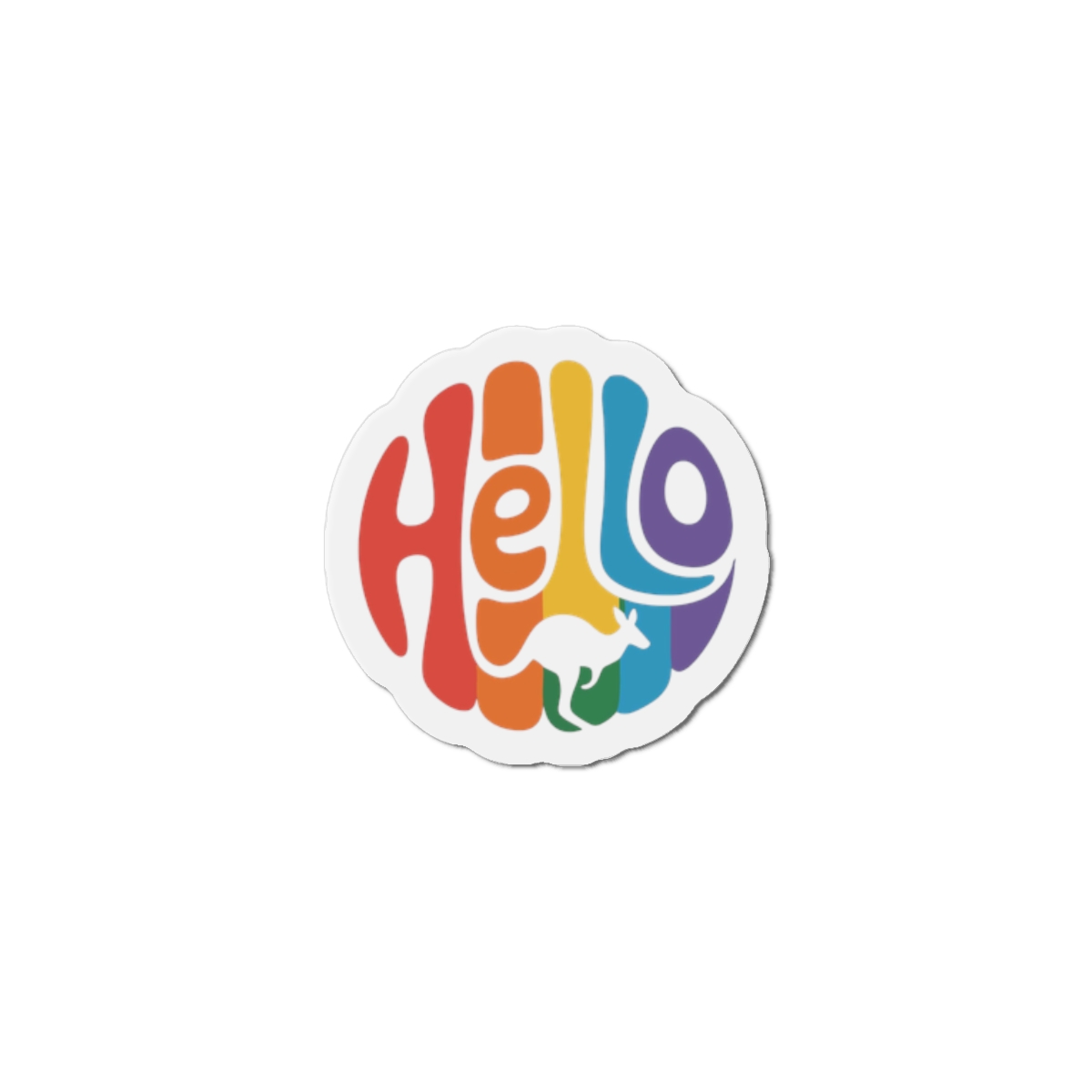 Hello Multicolor Logo Die Cut Magnets