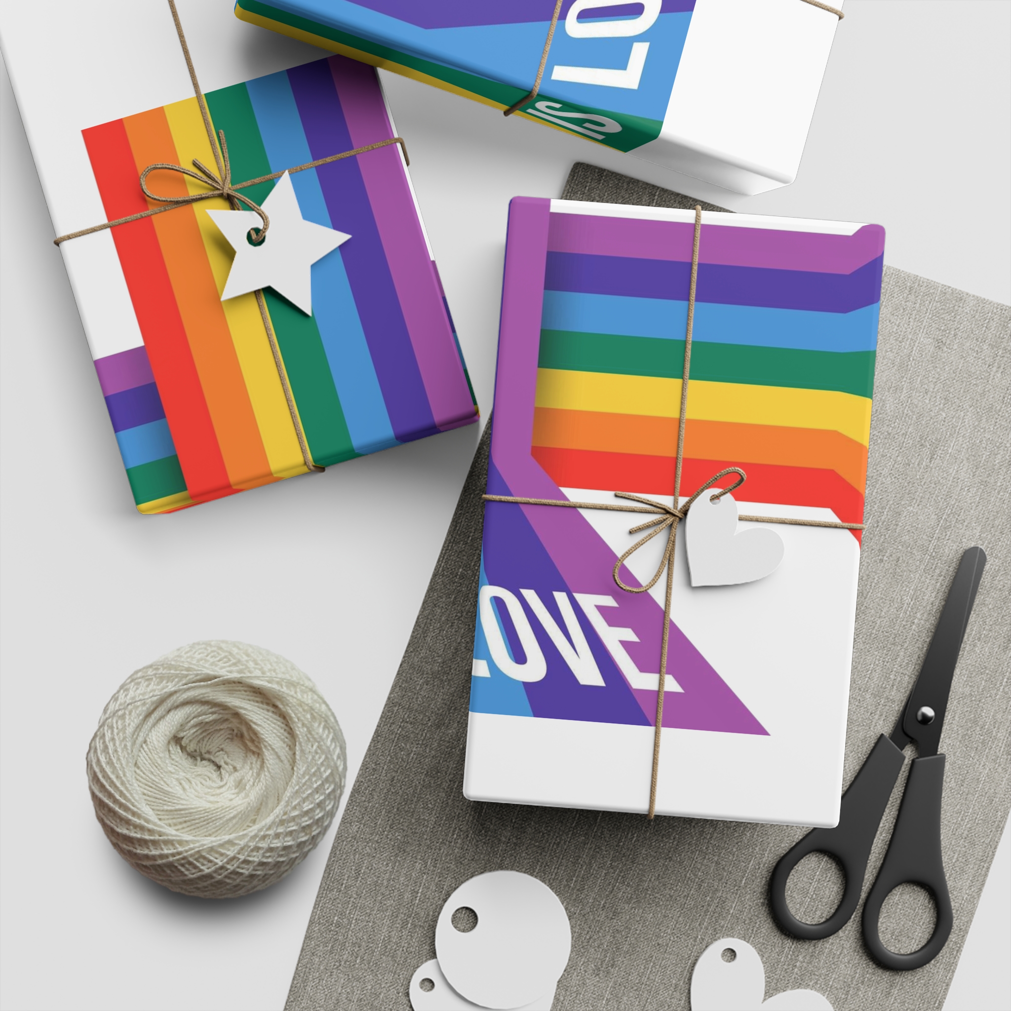 Pride Month Banner With Pride Lgbtq Rainbow Flag Vector Background Gift Wrapping Paper Sheets 1pc - Image 2