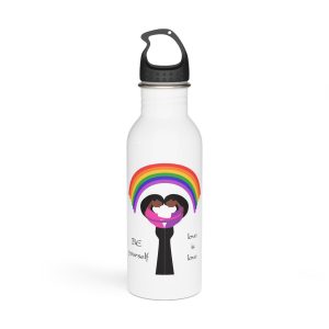 Poster Two Girls Hugging With Rainbow Stainless Steel Water Bottle
