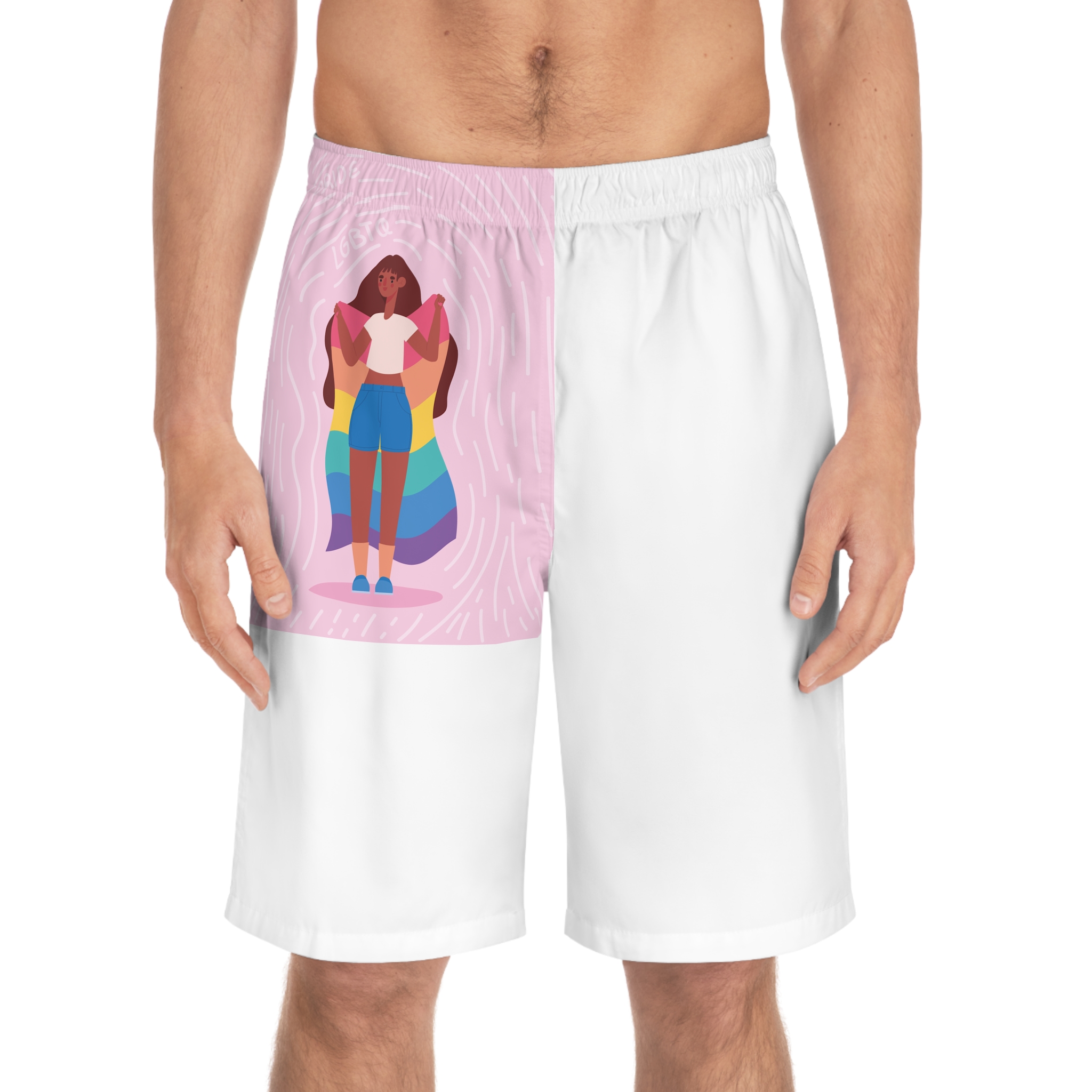 Lesbian Pride Design FE588D Mens Board Shorts Aop - Image 3