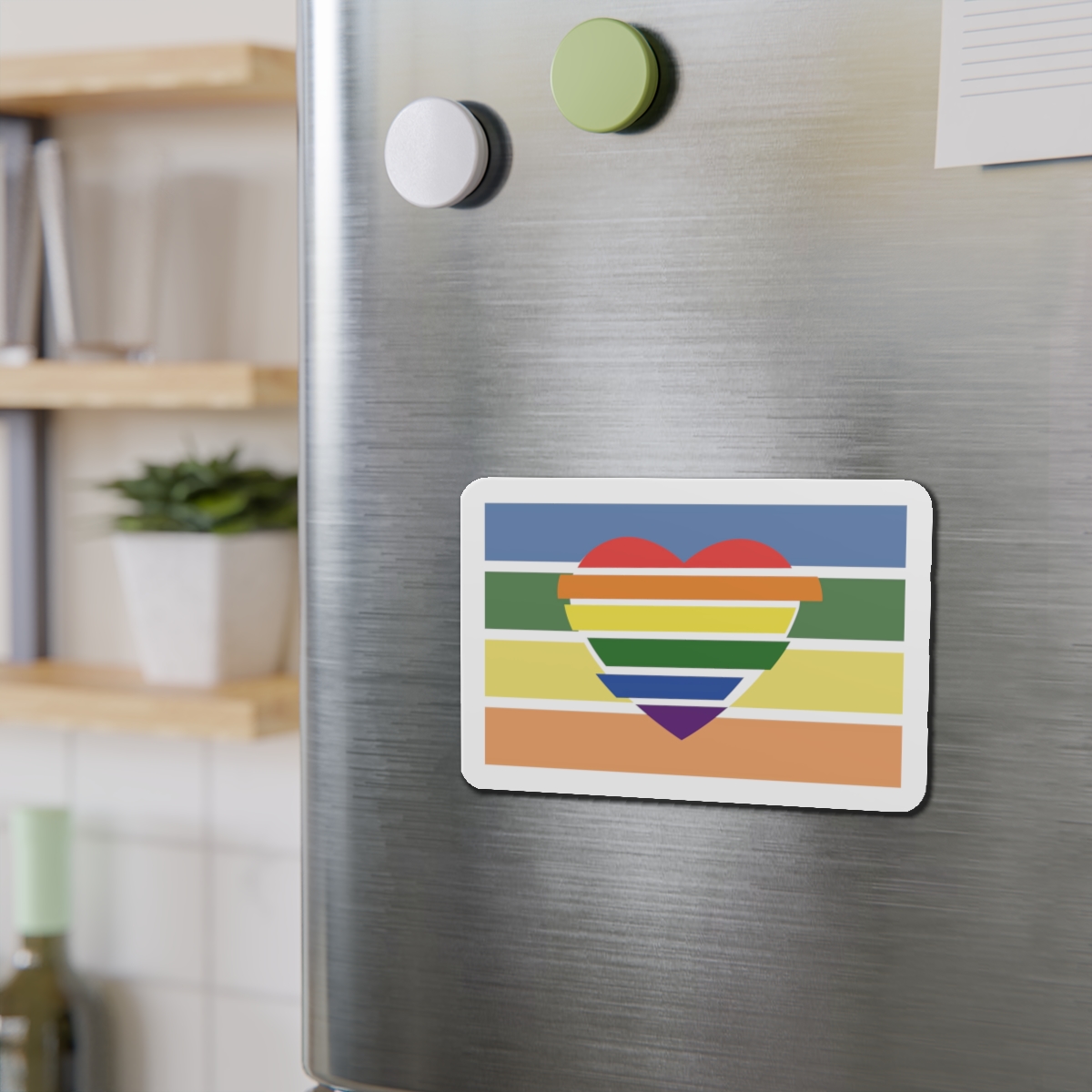 Banner With Rainbow Colors Heart Shape Lgbti Card Pride Flag Vector Illustration Die Cut Magnets - Image 12