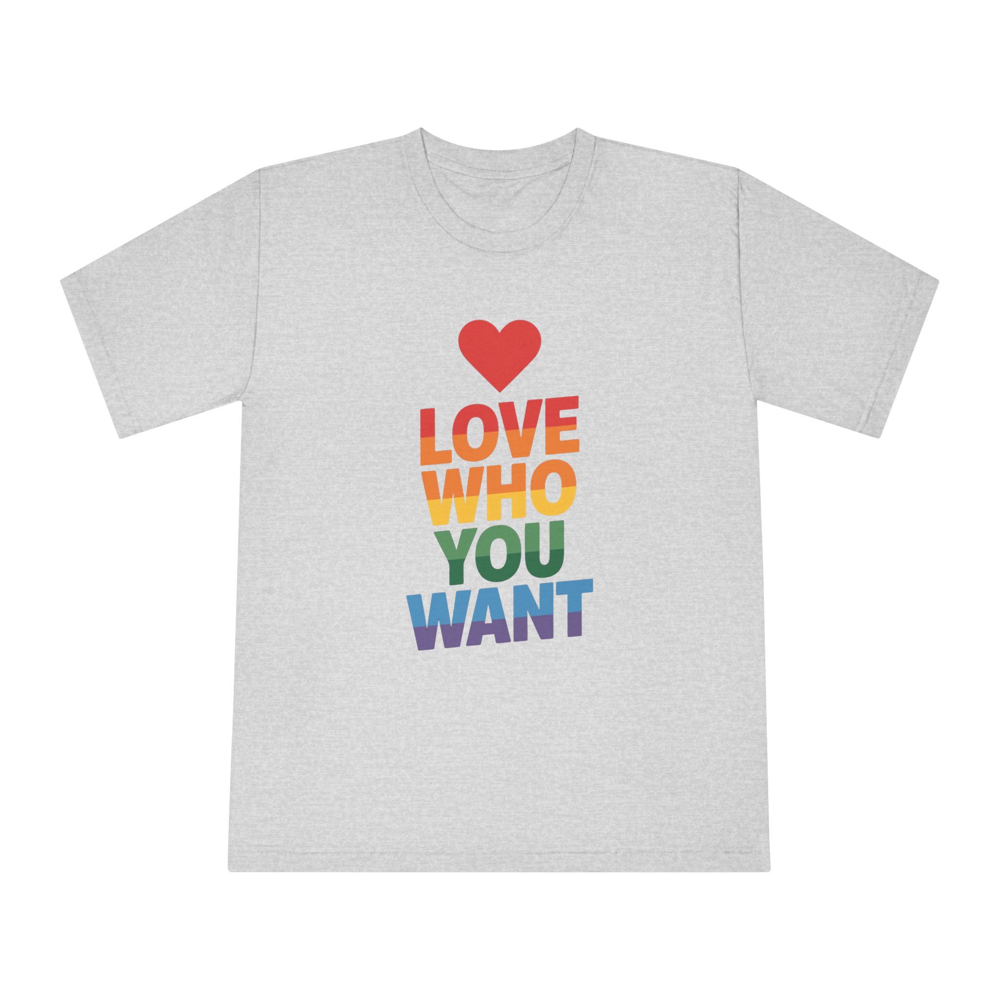 Rainbowcolored Text With Heart Symbol Saying Love Who You Want - Unisex Classic Crewneck T Shirt - Image 13