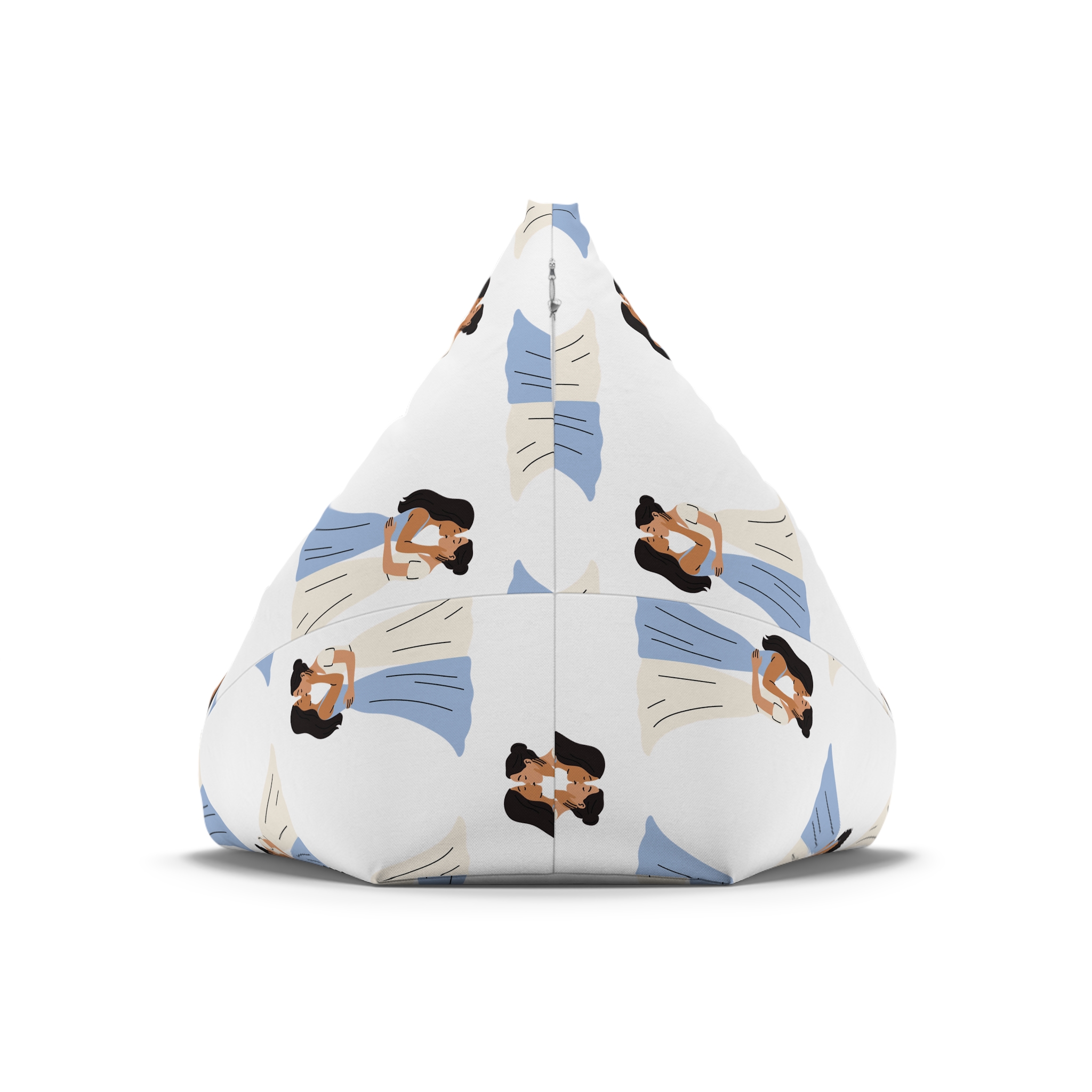 Romantic Lesbian Couple Kissing Wedding Dresses Bean Bag Chair Cover - Image 6
