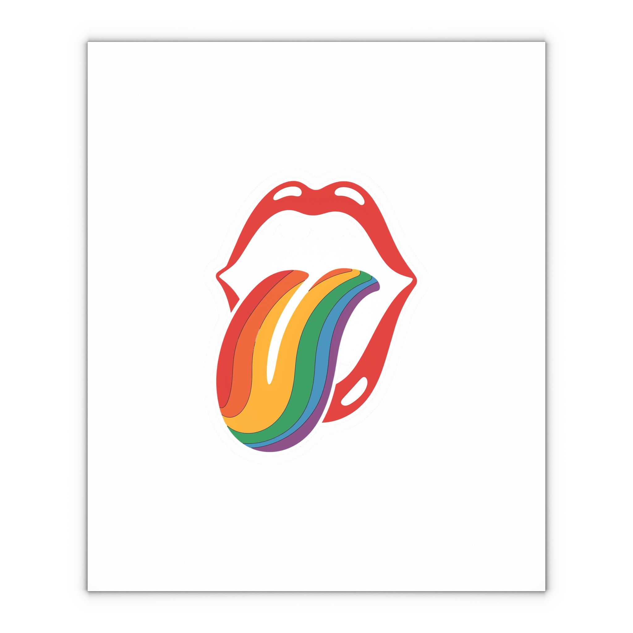 Rainbow Tongue Pop Art Lips Illustration Gift Wrapping Paper Sheets 1pc - Image 4