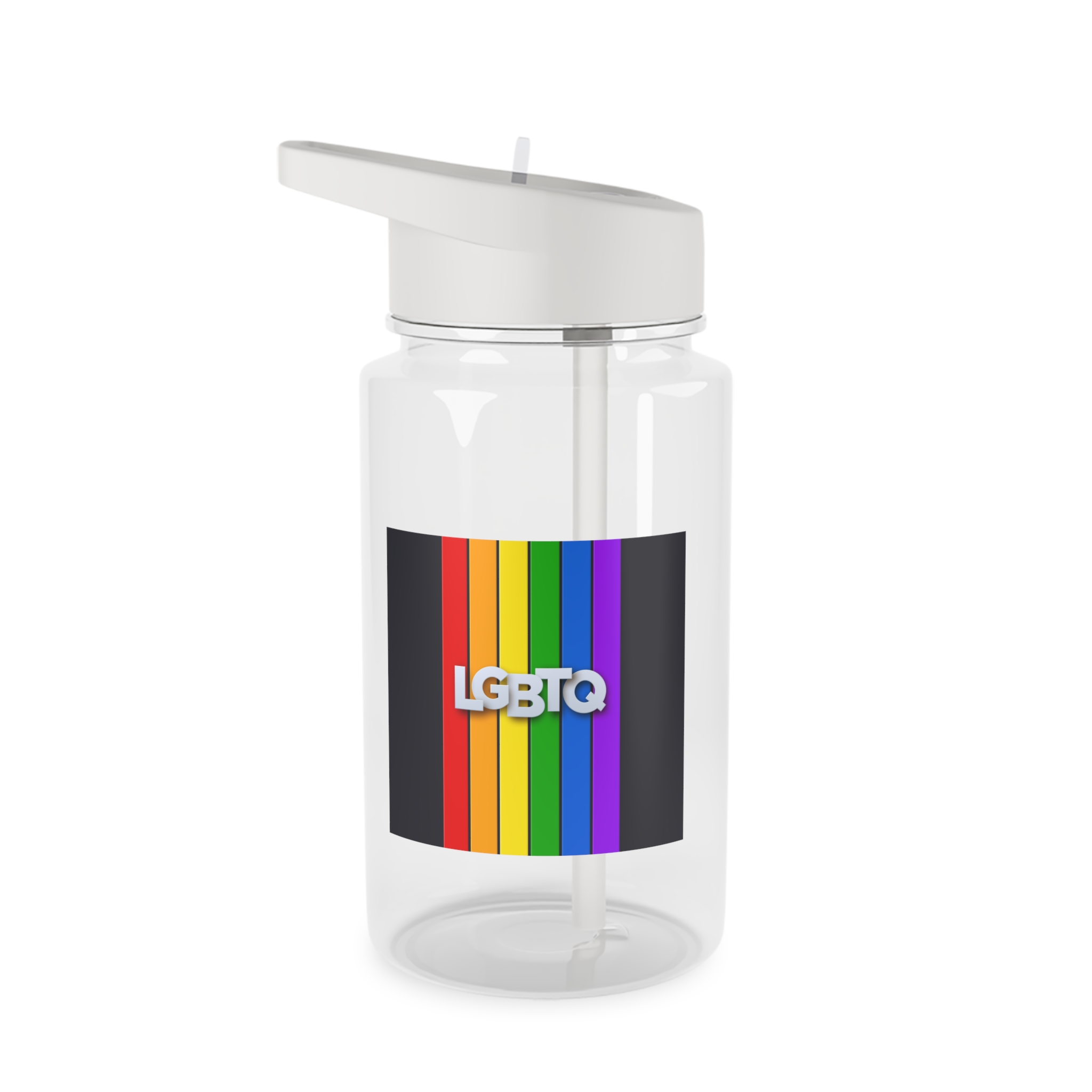 Lgbtq Paper Sign Rainbow Flag Tritan Water Bottle