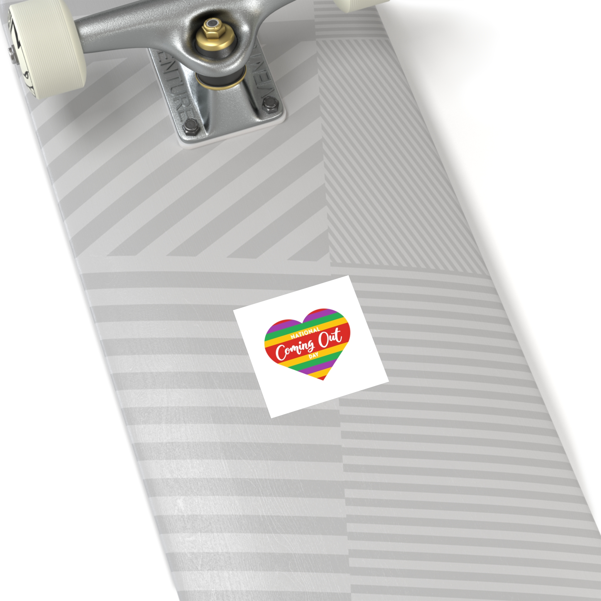 National Coming Out Day Rainbow Heart With Text Pride Lgbtq Laminate Stickers Square - Image 68