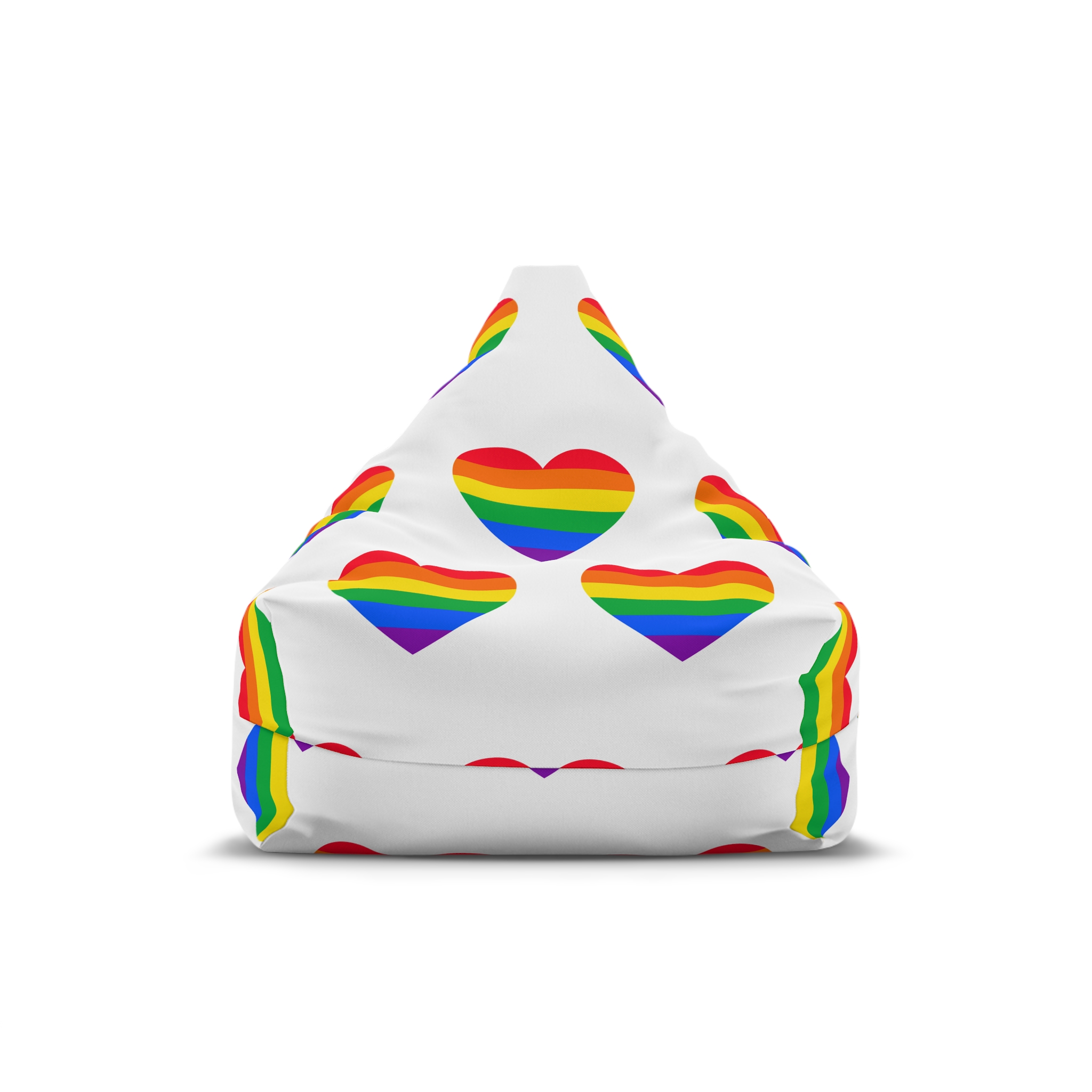 Gay Pride Flat Heart Shape Bean Bag Chair Cover