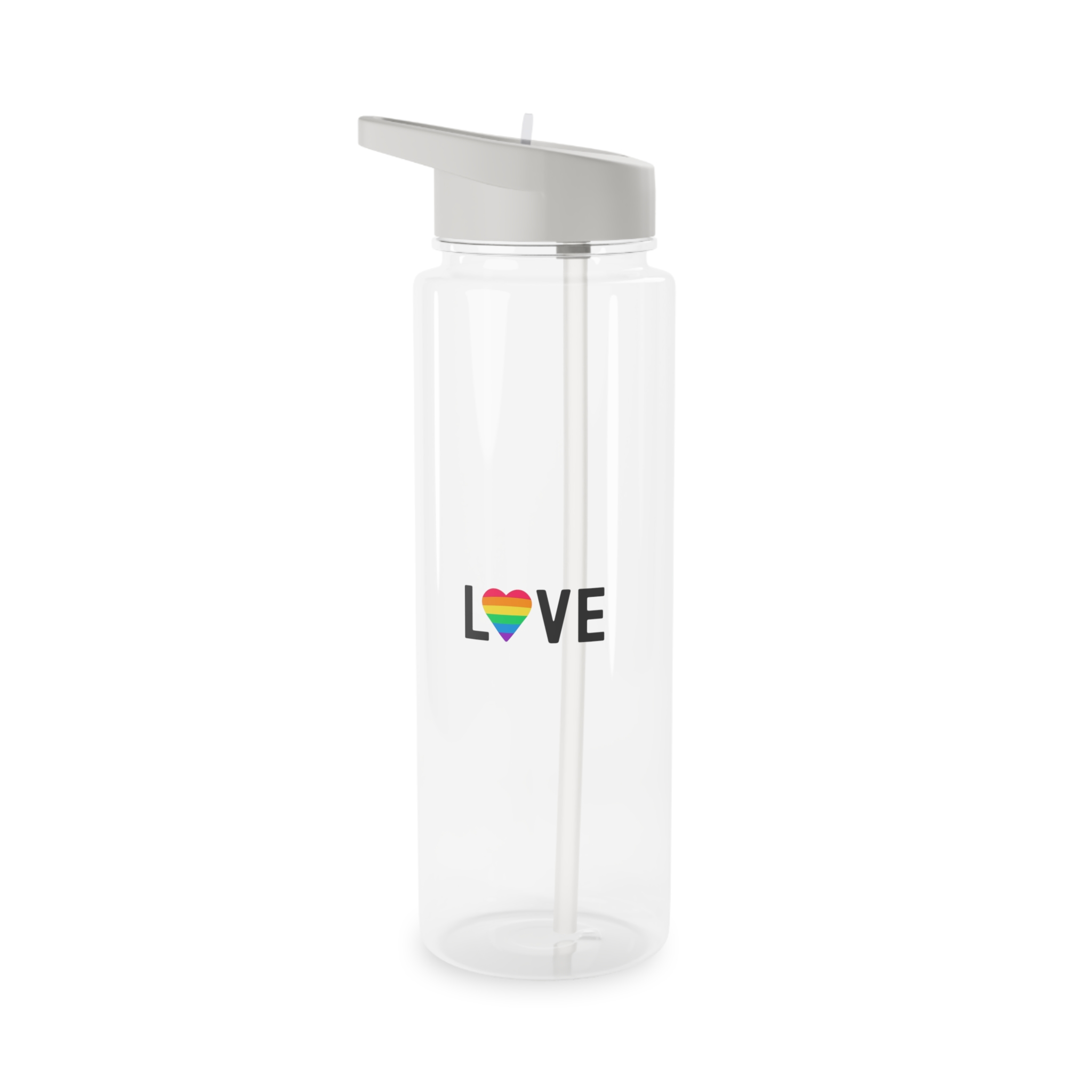 Love Lgbt Rainbow Heart Diversity Love Flag Flat Vector Illustration Tritan Water Bottle - Image 5