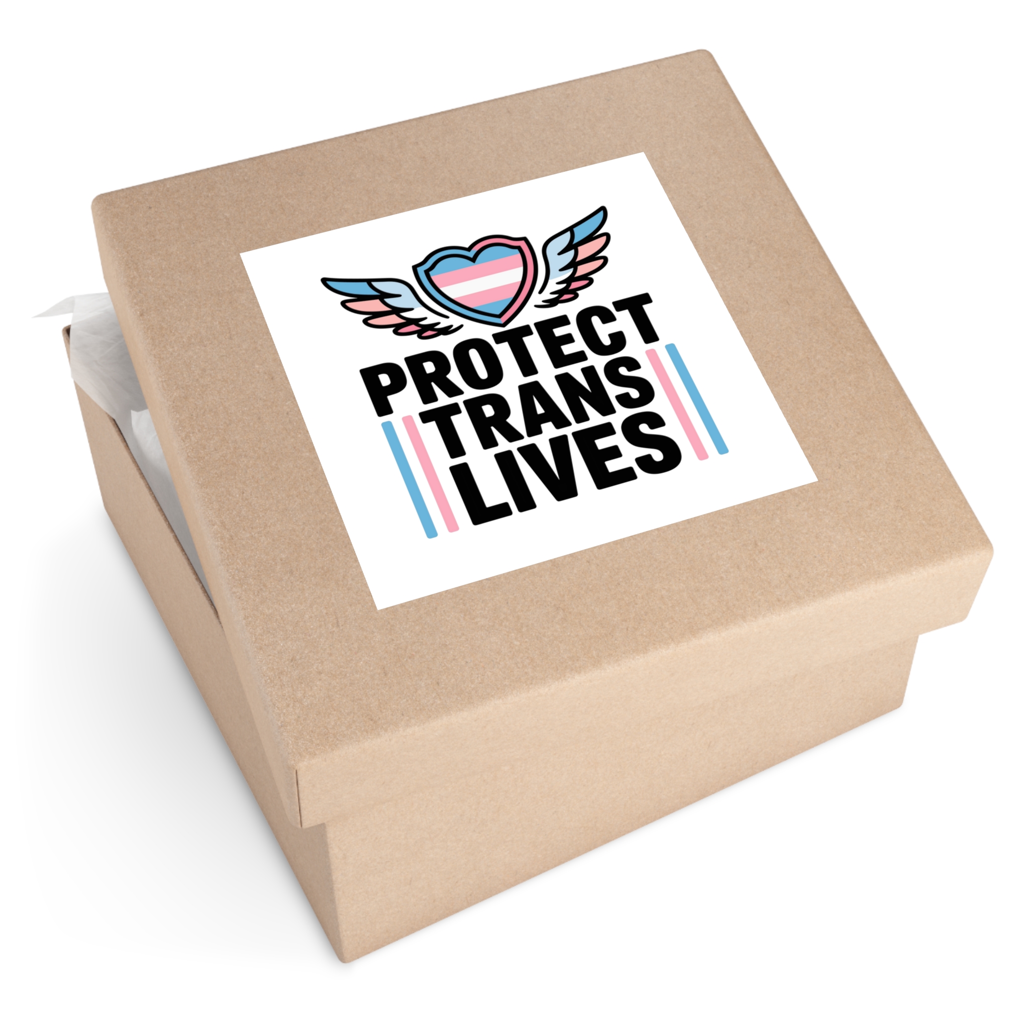 Protect Trans Lives T Shirt Design Isolated White Background 2 Laminate Stickers Square - Image 63