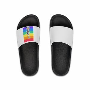 Lgbtq Trendy Retro Collage Halftone Hands Mens Slide Sandals