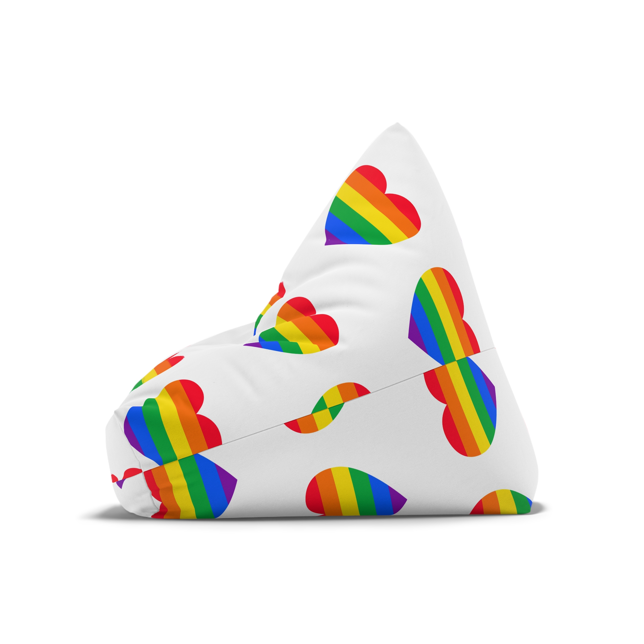 Gay Pride Flat Heart Shape Bean Bag Chair Cover - Image 8
