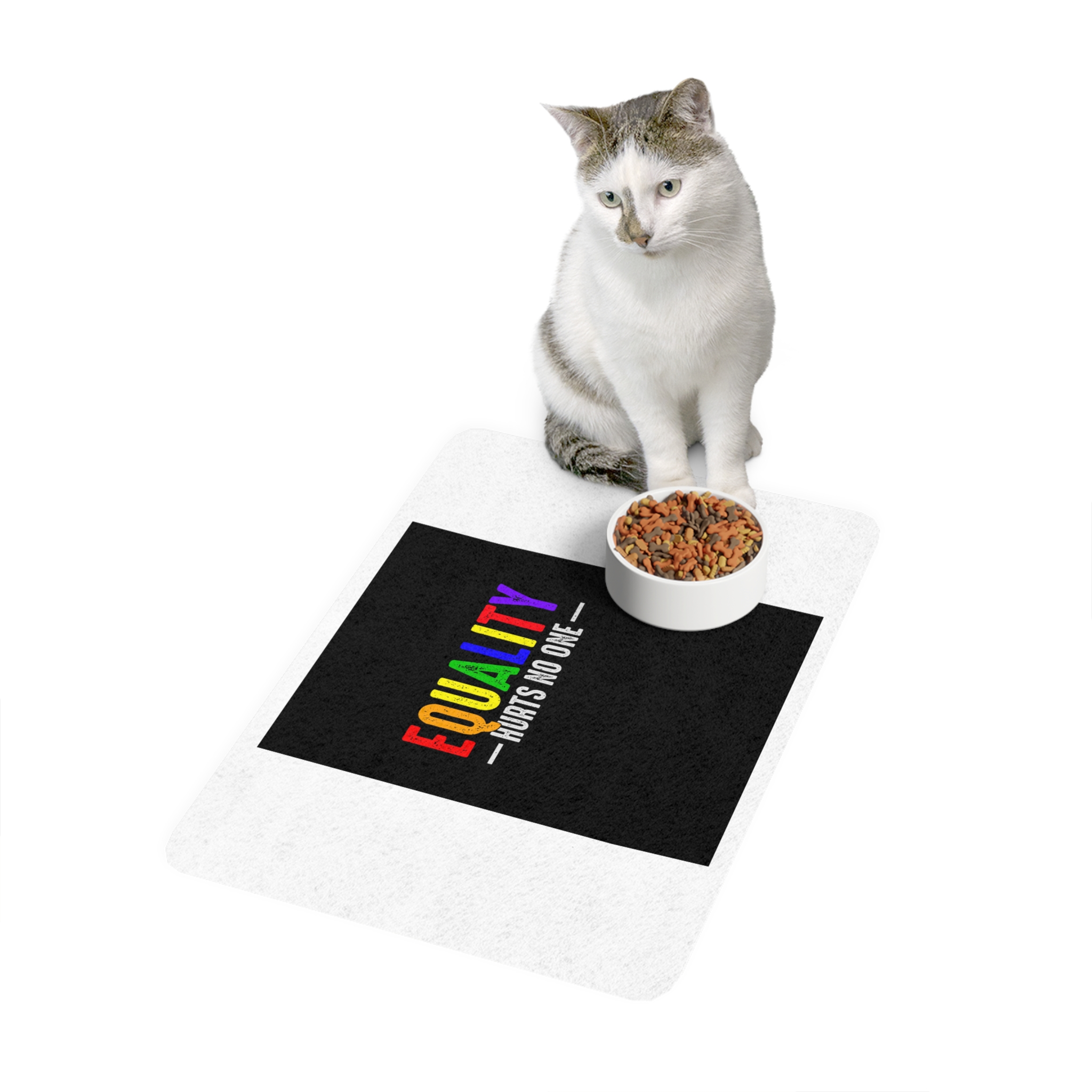 Feminism Tshirt Design Feminist Shirt Equality Hurts No One Pet Food Mat 12x18 - Image 3