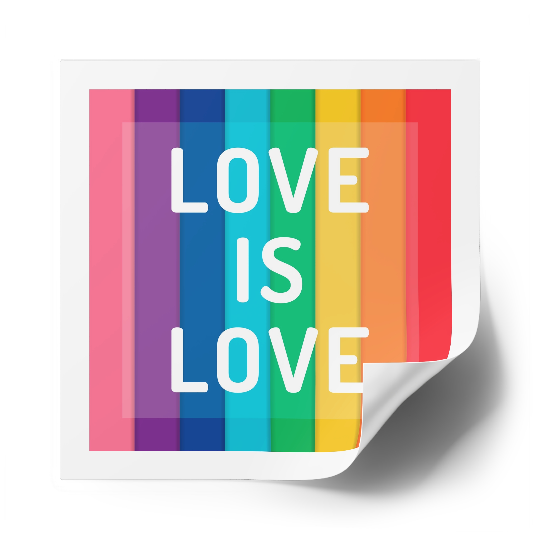 Rainbow Colored Background With Love Is Love Concept Pride Month Laminate Stickers Square - Image 78