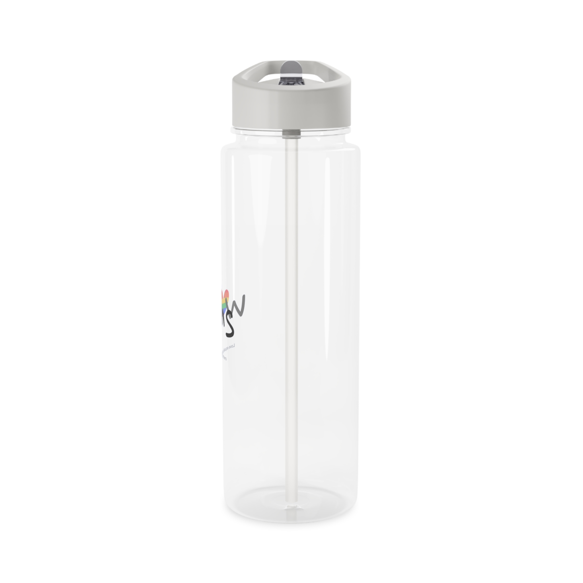 Love Letter Pride Rainbow Lettering Text Writing Pattern Freedom Love Heart Homo Colors Flag Parade (2) Tritan Water Bottle - Image 7