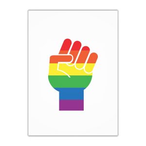 Vector Lgbt Rainbow Flag Fist Isolated White Background Gift Wrapping Paper Sheets 1pc