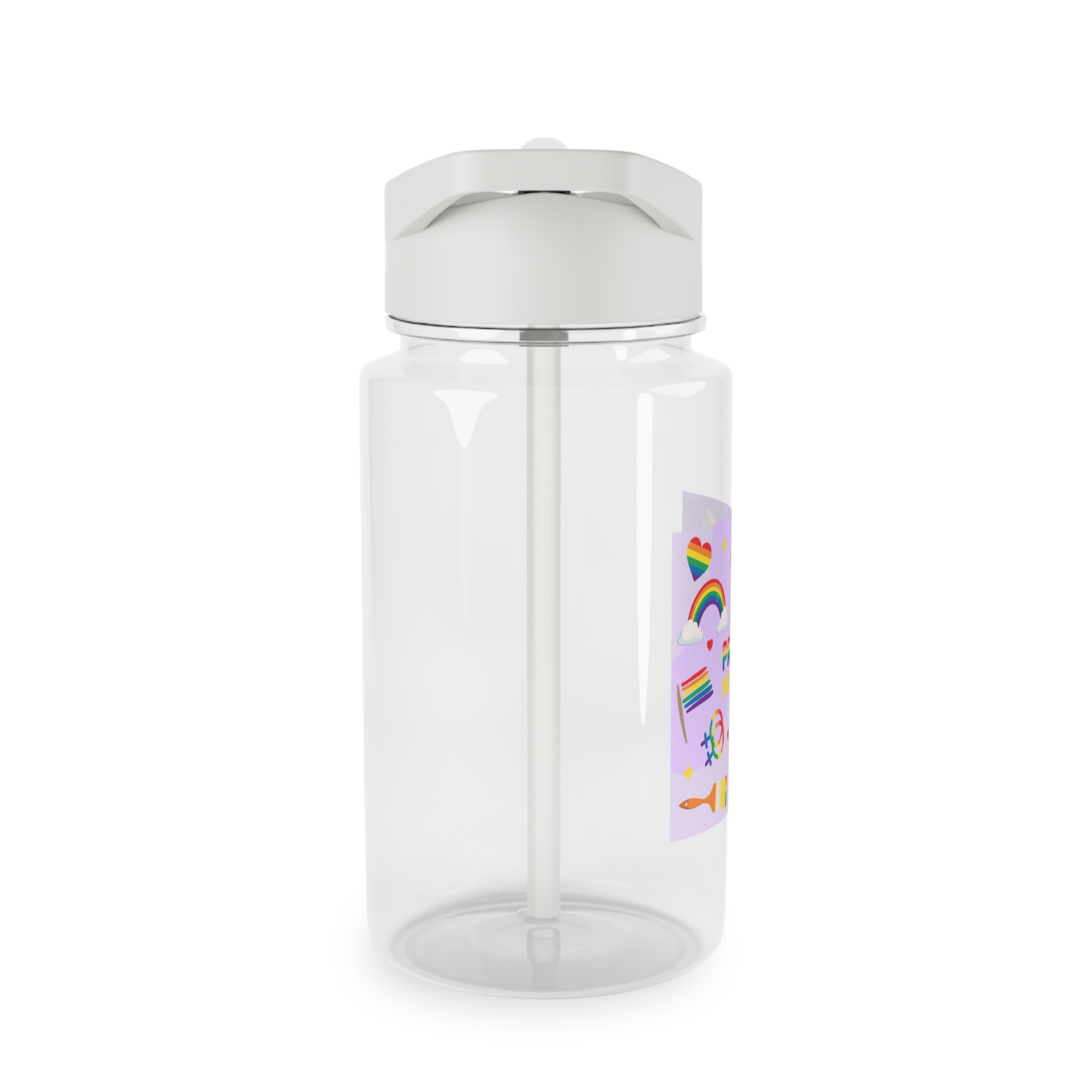 Pride Month Lgbtq Symbol Rainbow Colors Cute Elements Set Tritan Water Bottle - Image 4