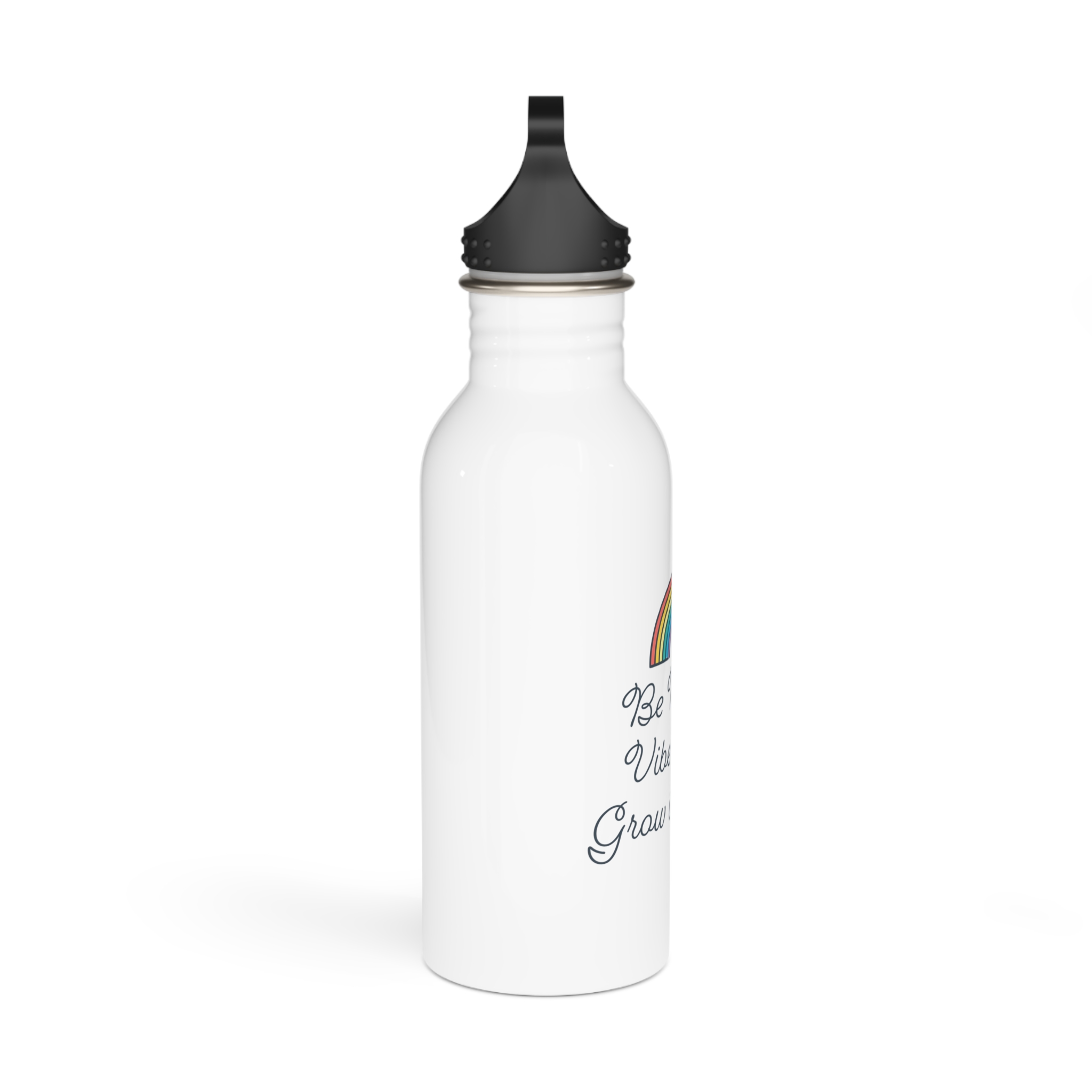 Good Thoughts Quotes Print Stainless Steel Water Bottle - Image 2