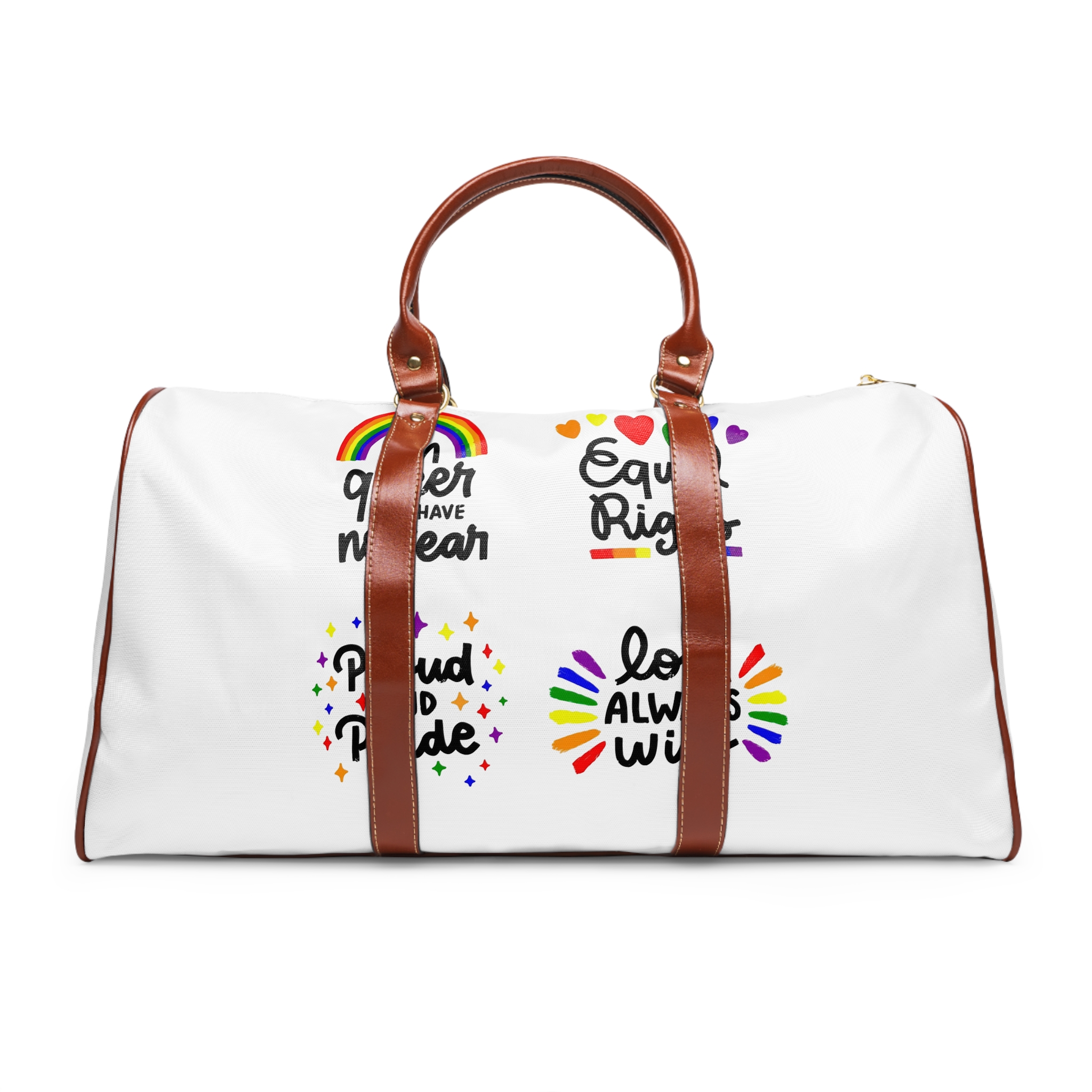 Hand Drawn Pride Day Badge Collection Waterproof Travel Bag