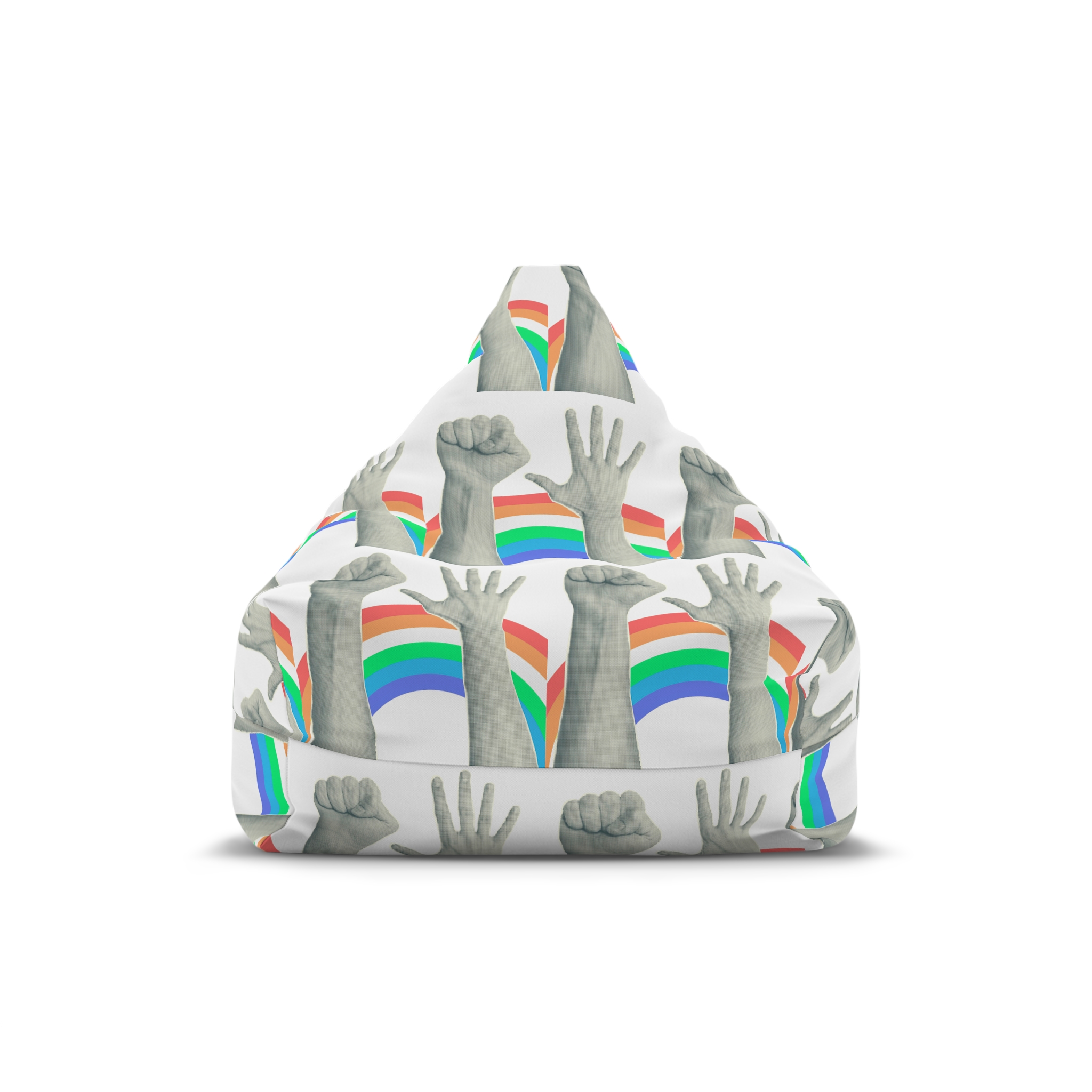 Trendy Collage With Hand Gestures Cutout Shapes Symbol Win Like Punk Grunge Halftone Retro Banner Poster Design Concept Protest Confrontation Pride Lgbt Month Vector Illustration Bean Bag Chair...