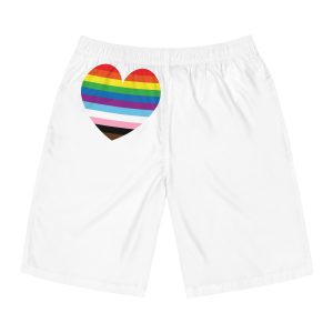 Progress Pride Flag Heart Symbol Love Inclusion1 Mens Board Shorts Aop