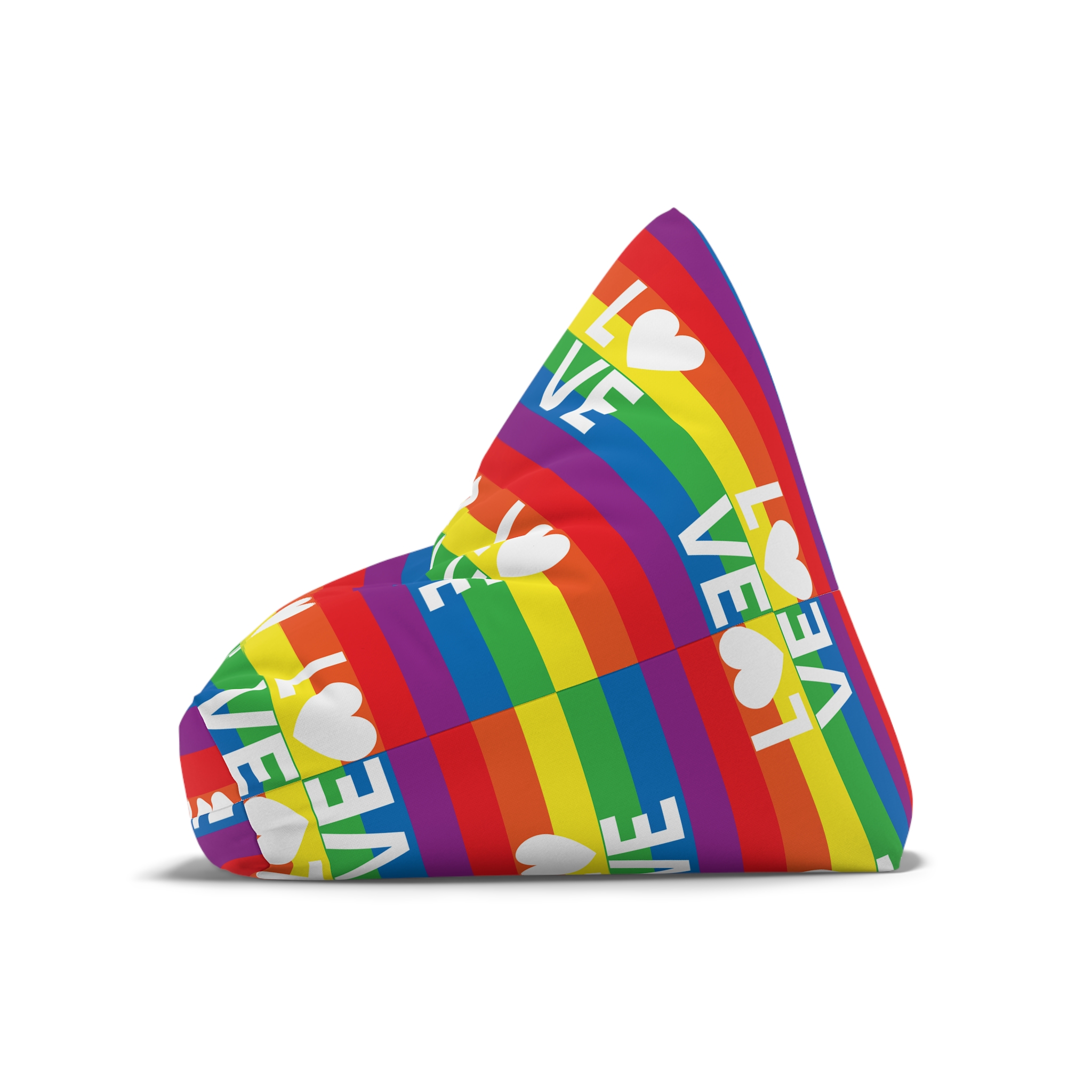 Love Lgbt Heart Squere White Bean Bag Chair Cover - Image 8
