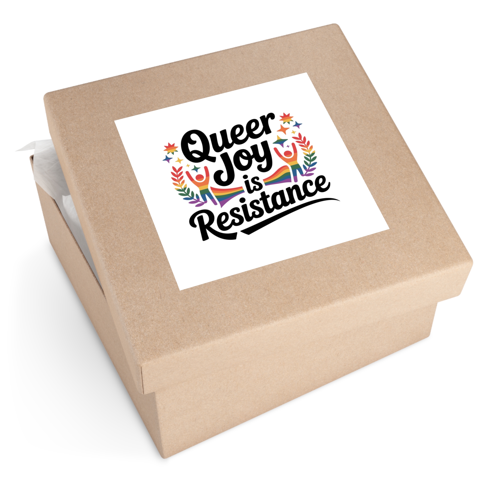 Queer Joy Is Resistance T Shirt Design Isolated White Background Laminate Stickers Square - Image 59