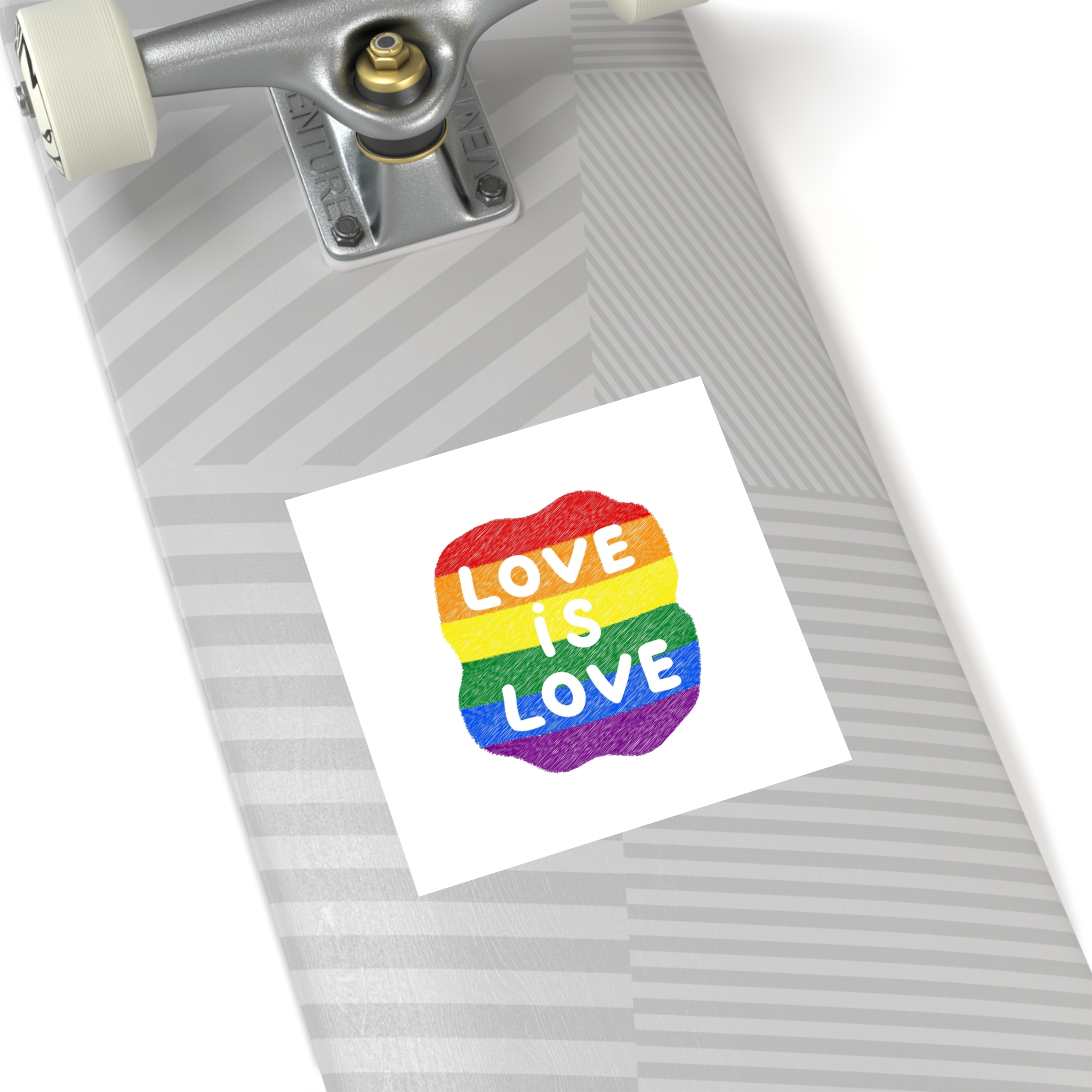 Love Is Love Lgbtq Pride Rainbow Poster Slogan Laminate Stickers Square - Image 36