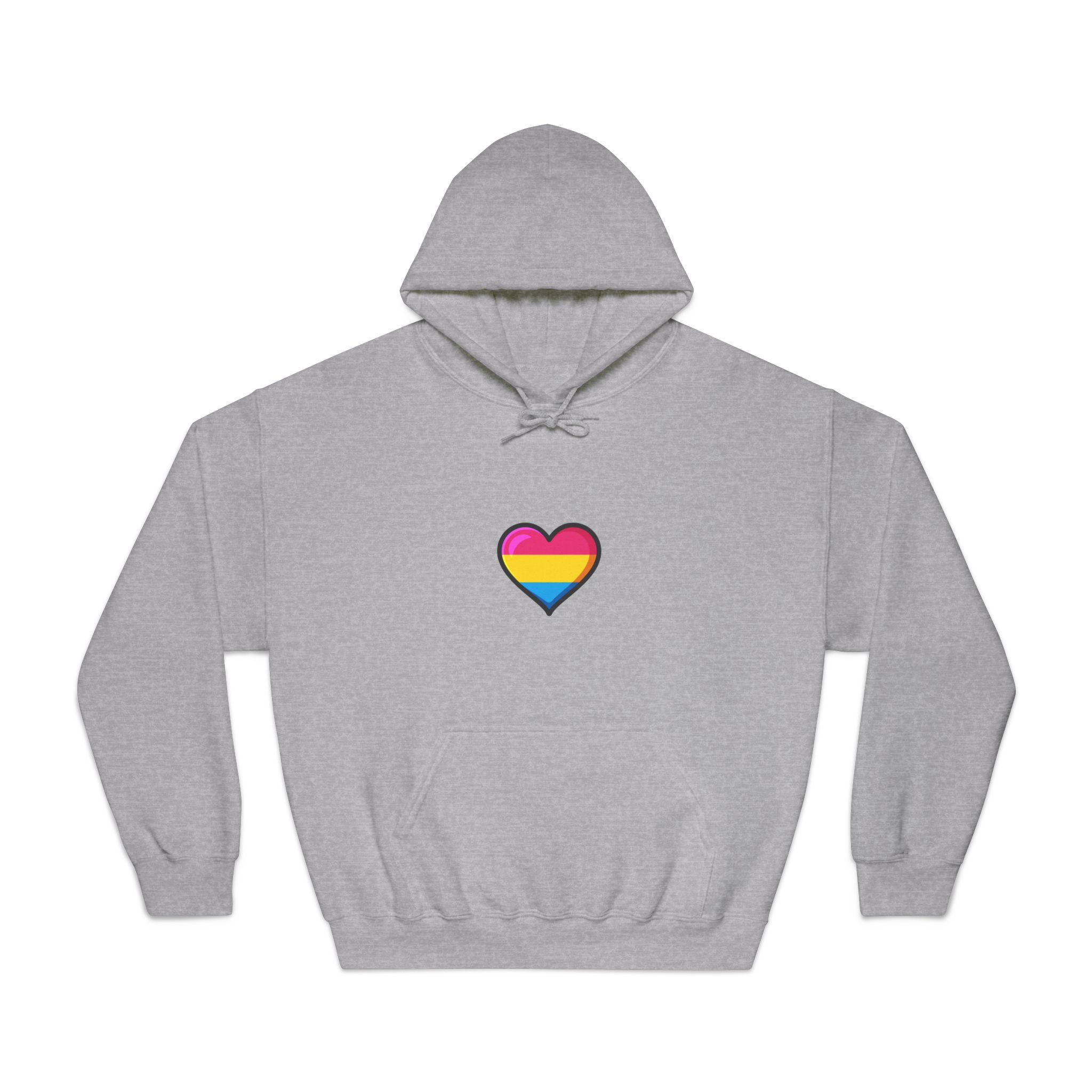 Pansexual Pride Flag Heart Shape Vector Illustration Unisex Dryblend Hooded Sweatshirt - Image 13