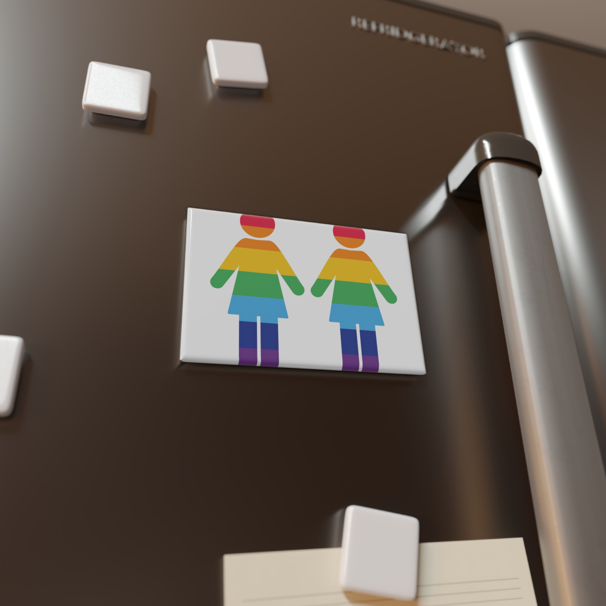 Lgbt Pride Two Lesbians Vector Icon Rainbow Colors Vector Illustration Button Magnet Rectangle 1 And 10 Pcs - Image 4