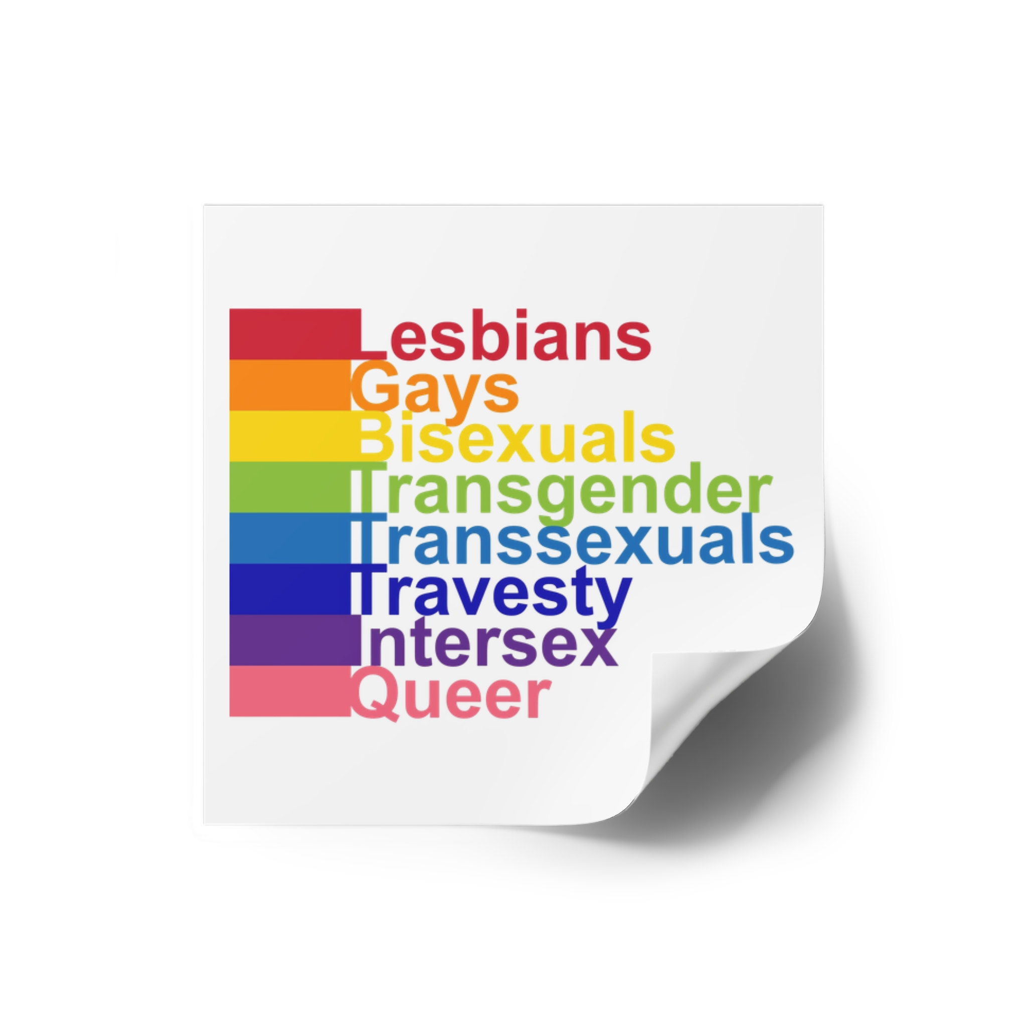 Lgbt Concept Motivating Phrase Colors Rainbow Decoding Abbreviations Lgbt Lesbian Gay Bisexual Transgender Transsexual Travesty Intersex Queer Laminate Stickers Square - Image 10