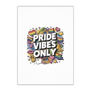 Pride Vibes Only T Shirt Design Isolated White Background Gift Wrapping Paper Sheets 1pc