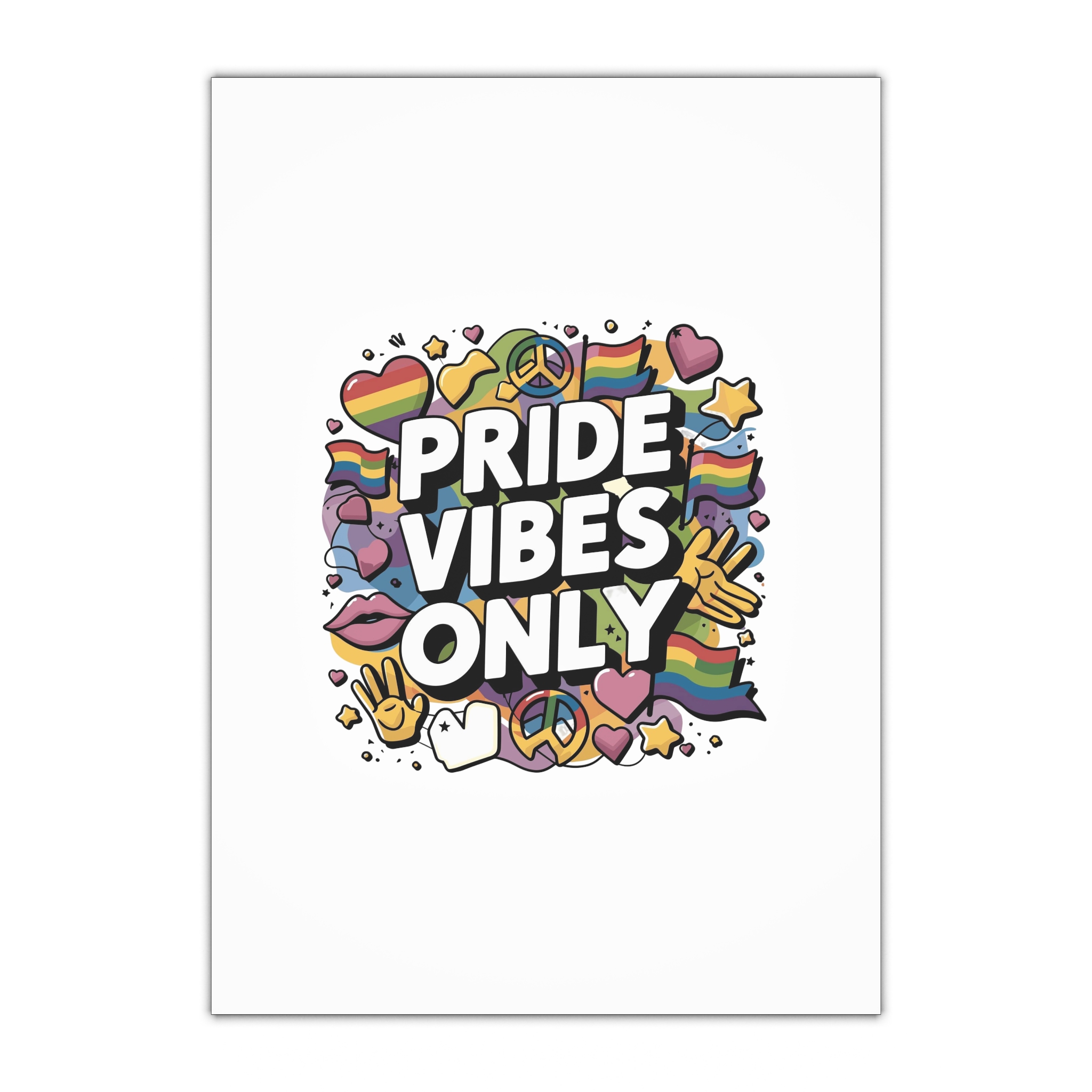Pride Vibes Only T Shirt Design Isolated White Background Gift Wrapping Paper Sheets 1pc