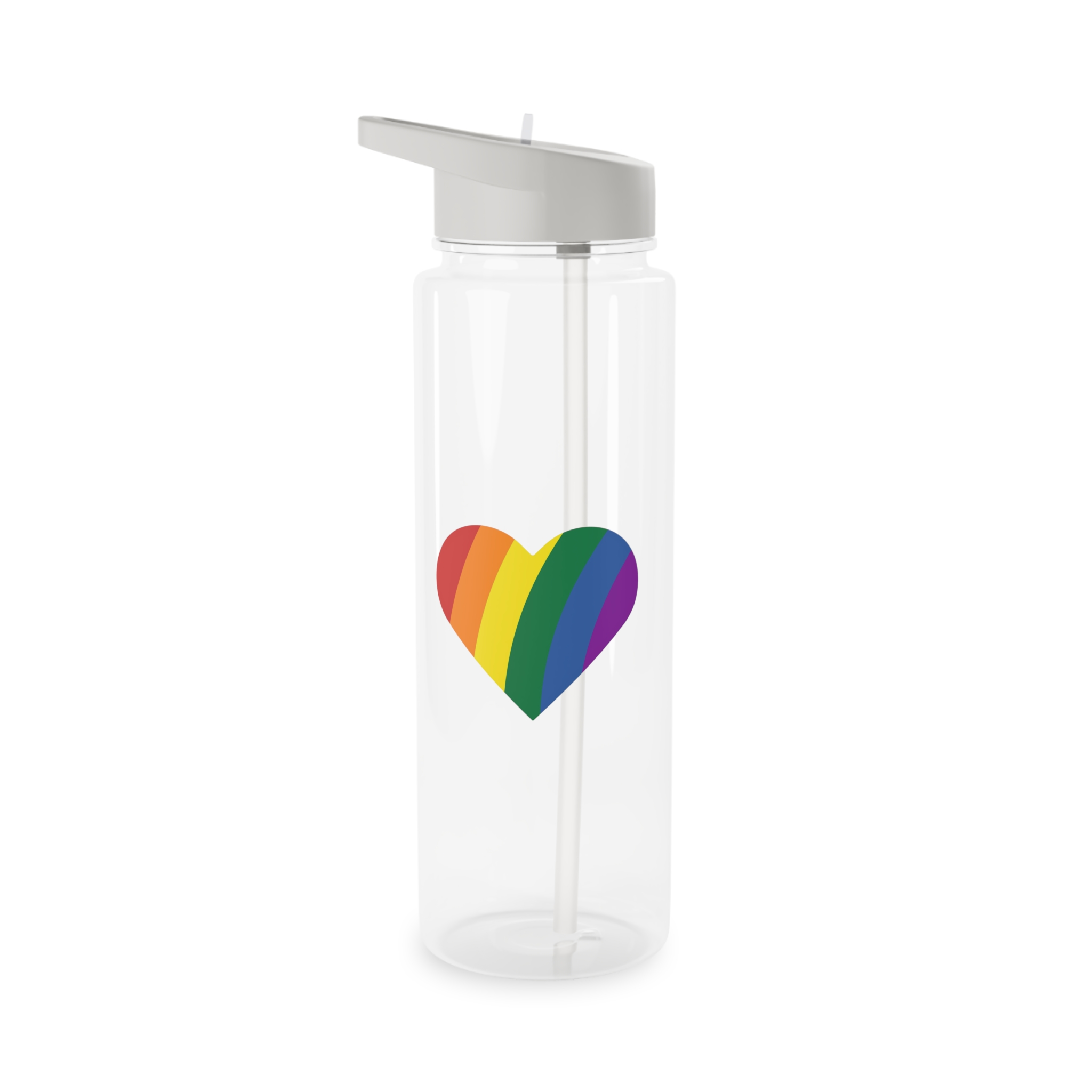 Minimalist Pride Heart Filled With Rainbow Colors Tritan Water Bottle - Image 5