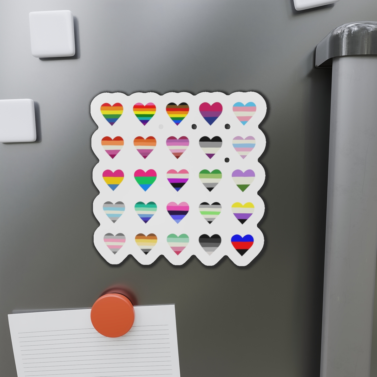Set Colorful Lgbtq Pride Flag Heart Shape Gender Equality Sexual Identity Pride Flags Collection Lgbtqia Community Pride Month Die Cut Magnets - Image 14