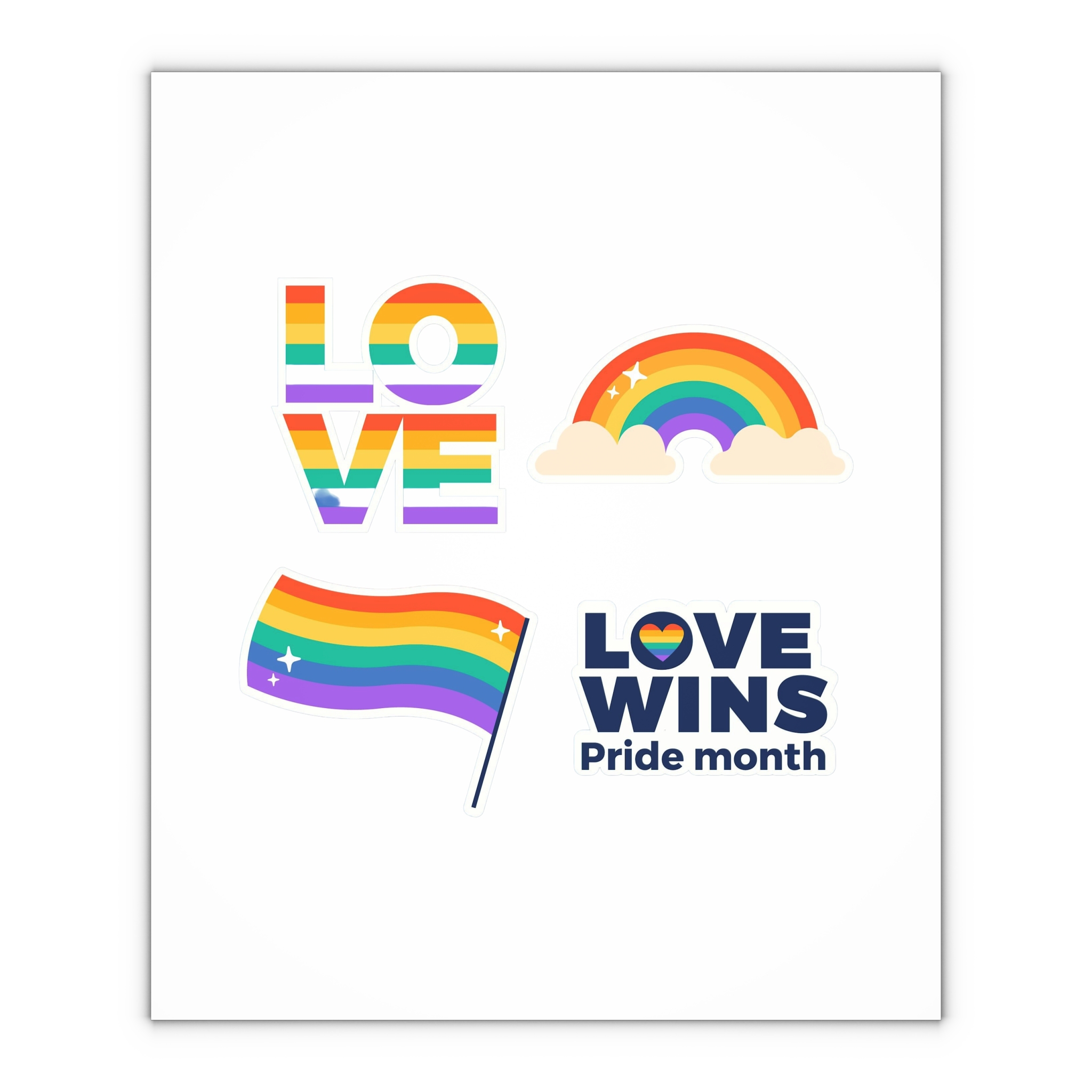 Flat Pride Month Labels Collection Gift Wrapping Paper Sheets 1pc - Image 4