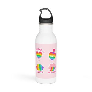 Flat Labels Collection Pride Month Celebration Stainless Steel Water Bottle