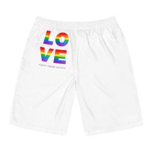 Love Word With Gay Pride Flag Mens Board Shorts Aop