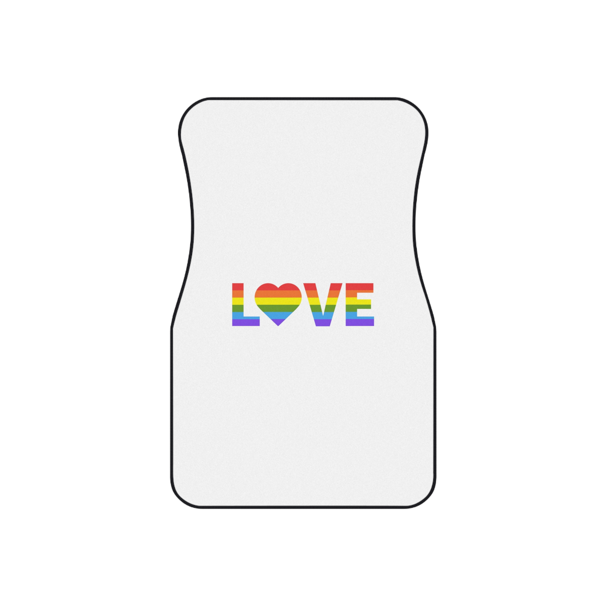 Love With Heart Rainbow Heart Shape Lgbtq Flag White Background Pride Month Car Mats Set Of 4 - Image 2