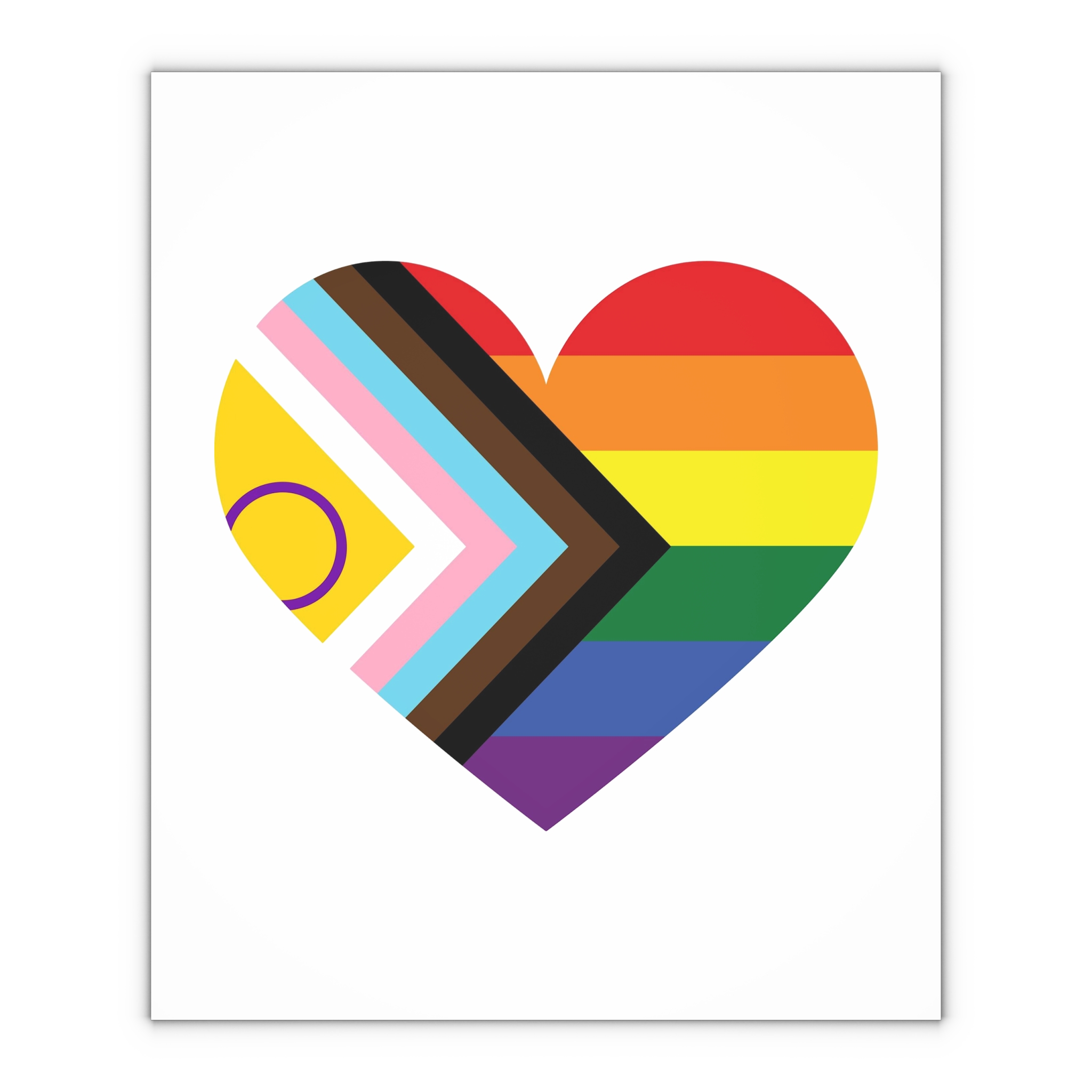 Heart With Rainbow Colored Heart Gift Wrapping Paper Sheets 1pc - Image 4